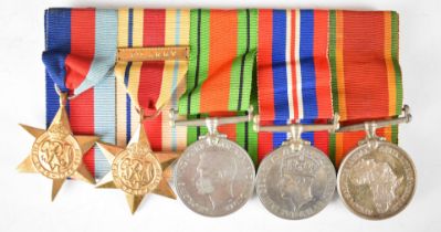 South Africa WW2 group of five medals comprising 1939/1945 Star, Italy Star with 8th Army clasp,