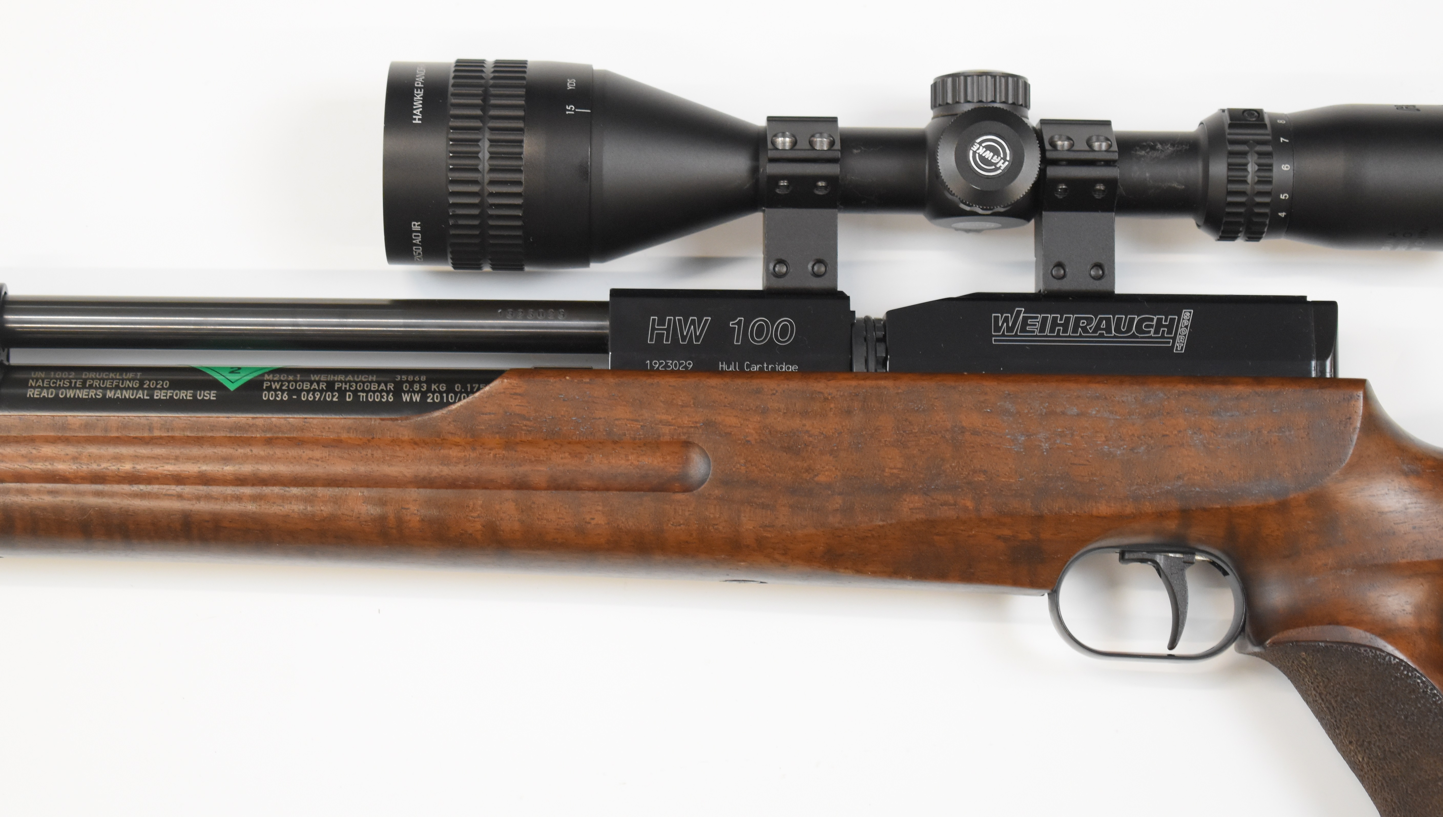 Weihrauch HW100 .177 PCP air rifle with textured semi-pistol grip, raised cheek piece, adjustable - Image 8 of 10