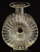 Helena Tynell for Riihimaen Lasi Riihimaki Aurinkopullo Sun Bottle clear glass vase, 23cm tall.