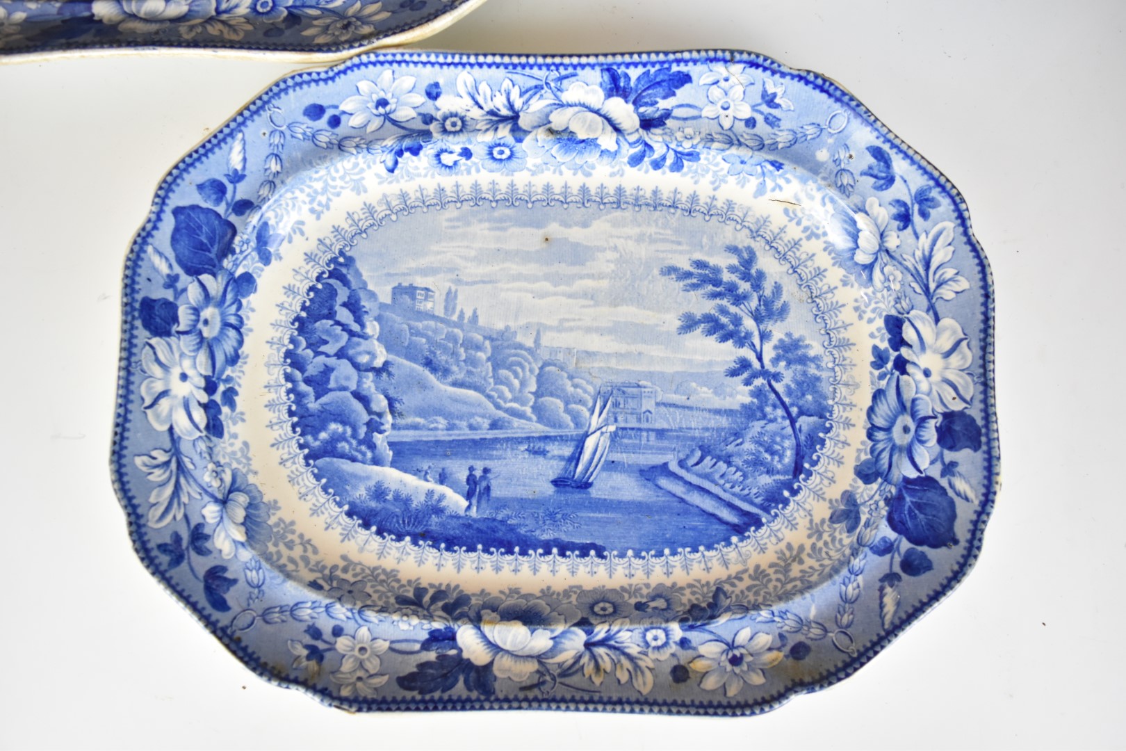19thC blue and white transfer printed ware with named scenes of Bristol, Clifton and River Avon, - Image 2 of 10
