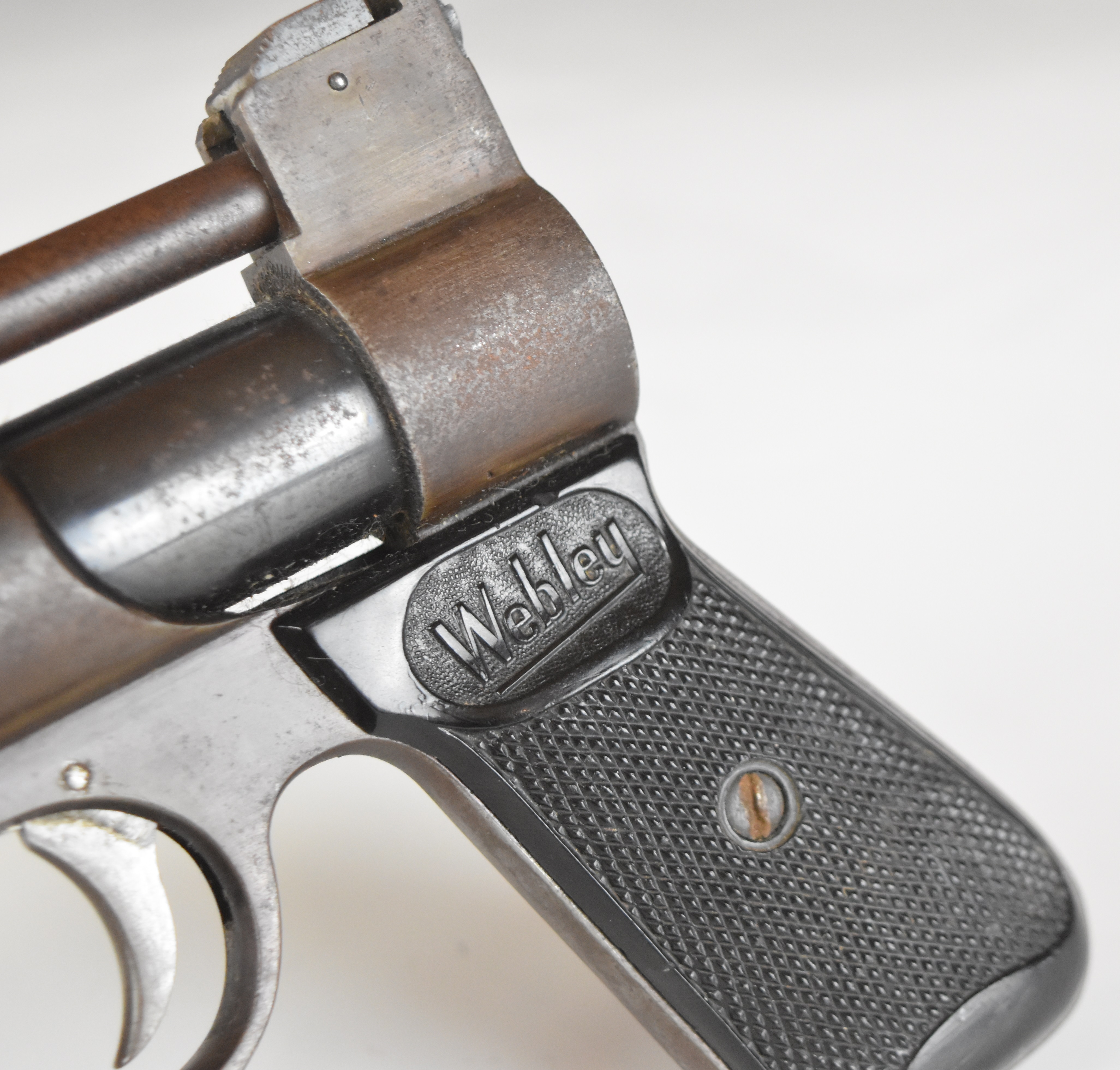 Webley Junior .177 air pistol with named and chequered composite grips and adjustable sights, serial - Image 7 of 12