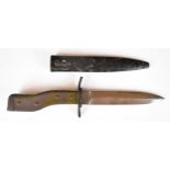 German WW1 crank handled trench knife bayonet with Demag Duisberg and Gesetzlich Geschutzt to