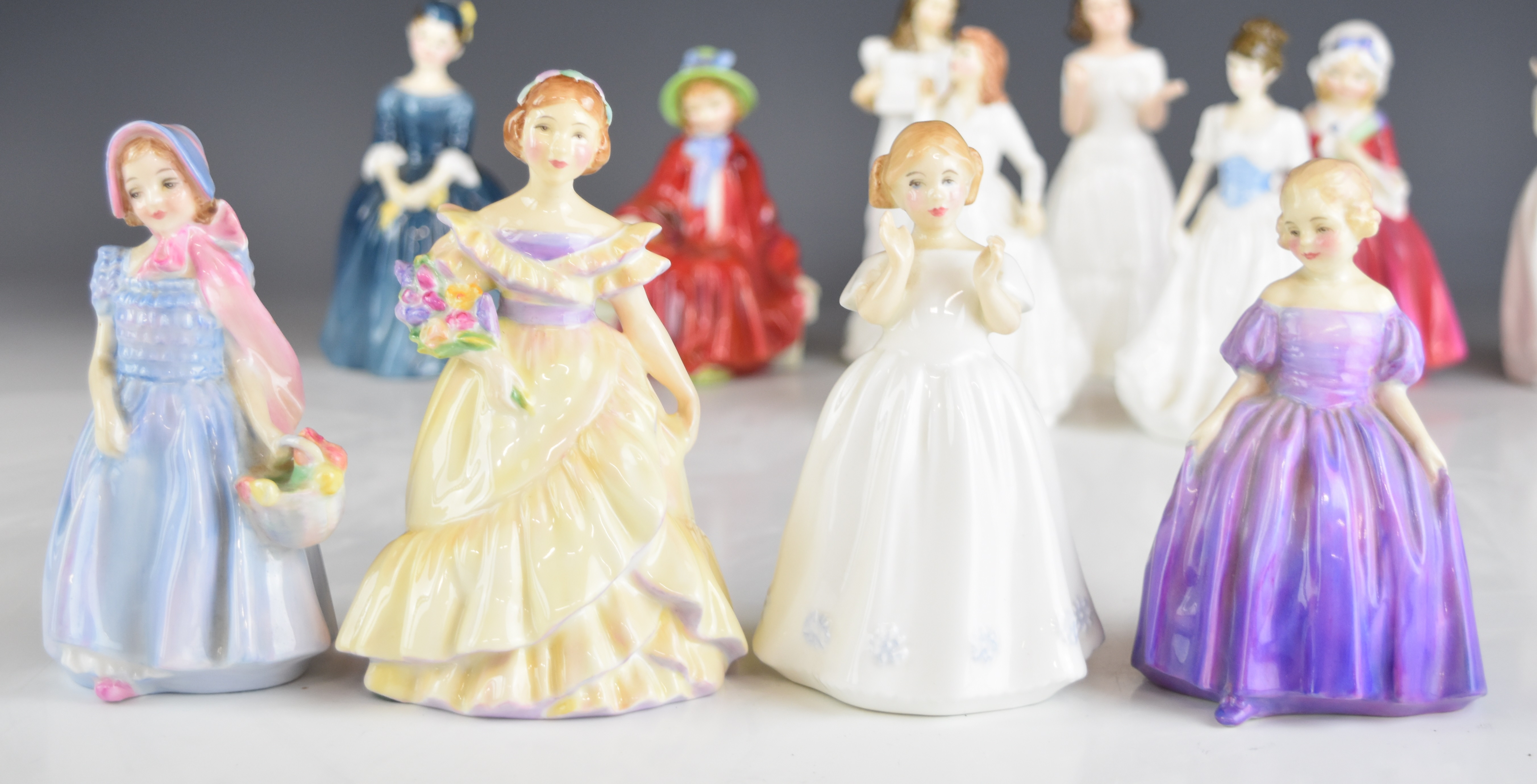 Ten Royal Doulton figurines including Kate Greenaway, Tess, Rose, Lavinia, Linda, two Dickens - Image 12 of 14