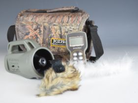 Foxpro Wildfire electronic predator game caller and Foxpro Black Jack decoy, both in fitted carry