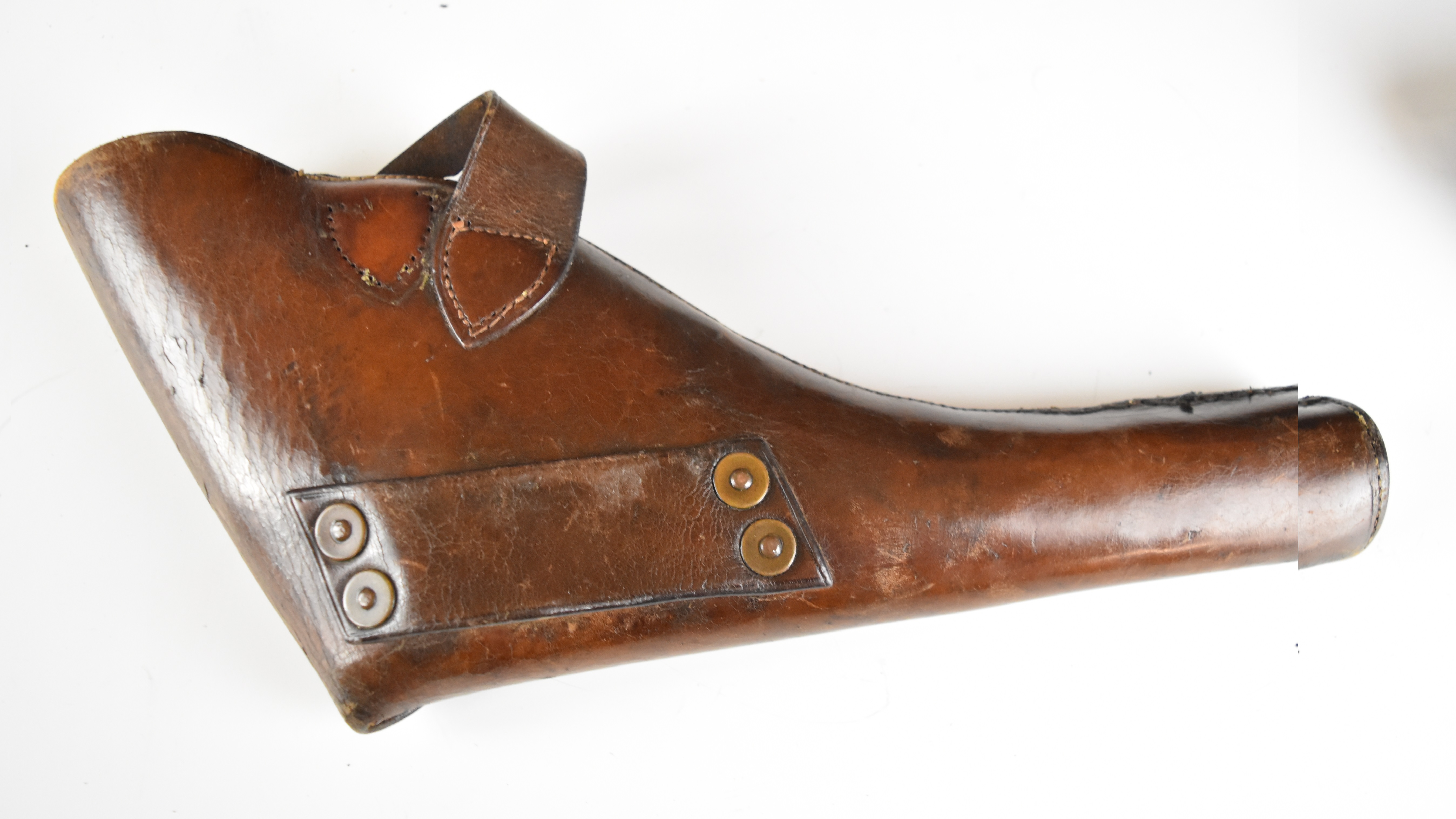 Two military leather revolver or pistol holsters including one to suit a Luger P08 or similar pistol - Image 12 of 12
