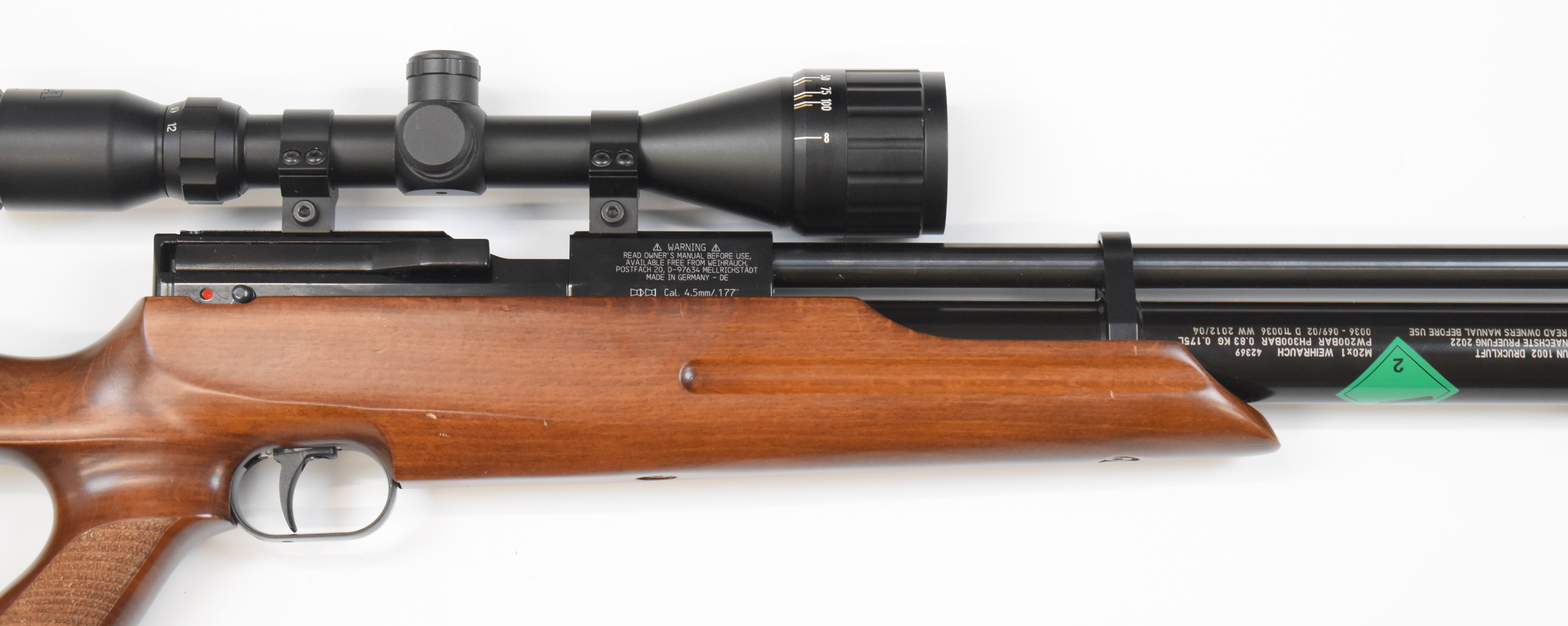 Weihrauch HW101 .177 PCP air rifle with textured semi-pistol grip, raised cheek piece, adjustable - Image 4 of 10