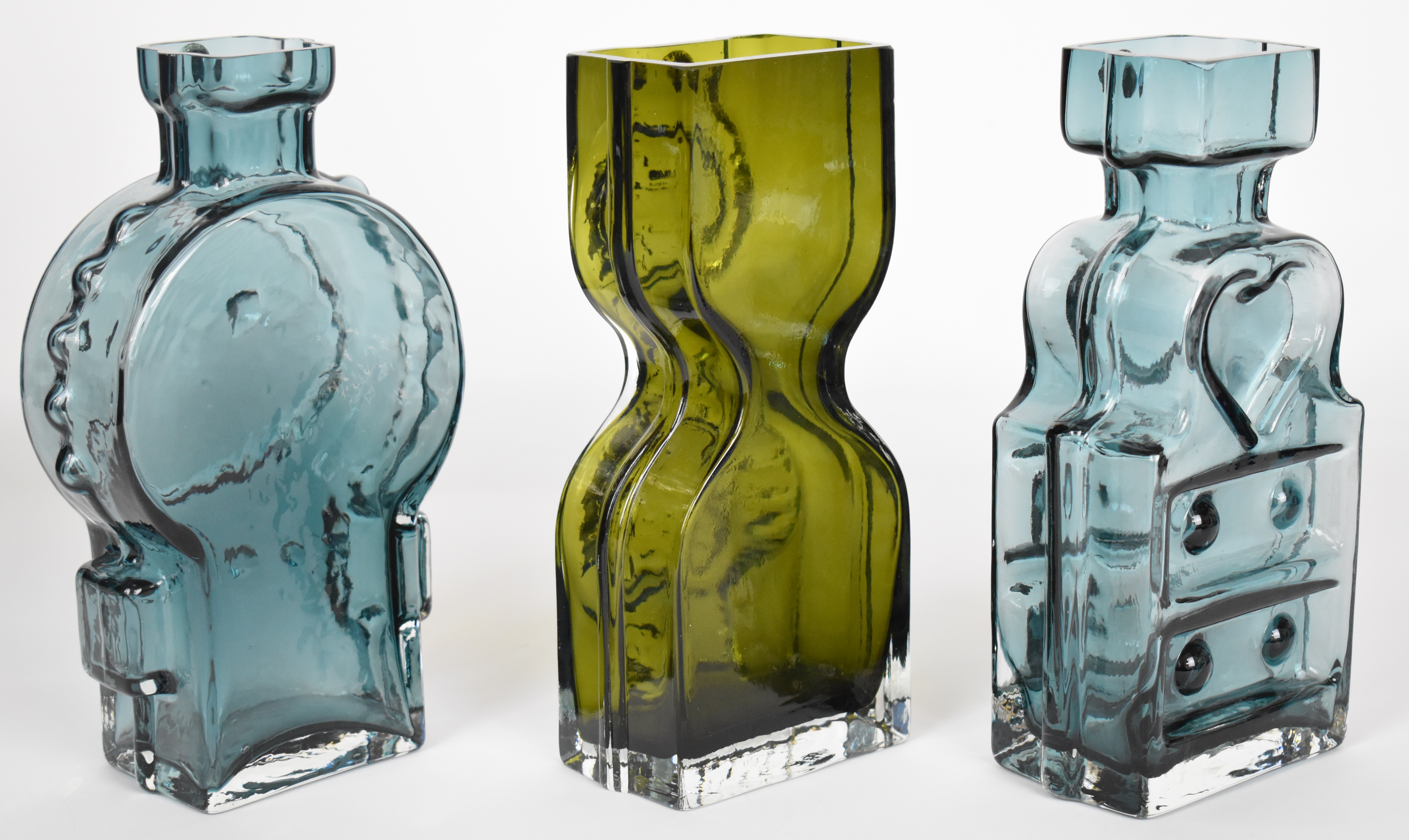 Three Helena Tynell for Riihimaen Lasi Riihimaki glass vases comprising Piironki Chest of Drawers, - Image 7 of 8