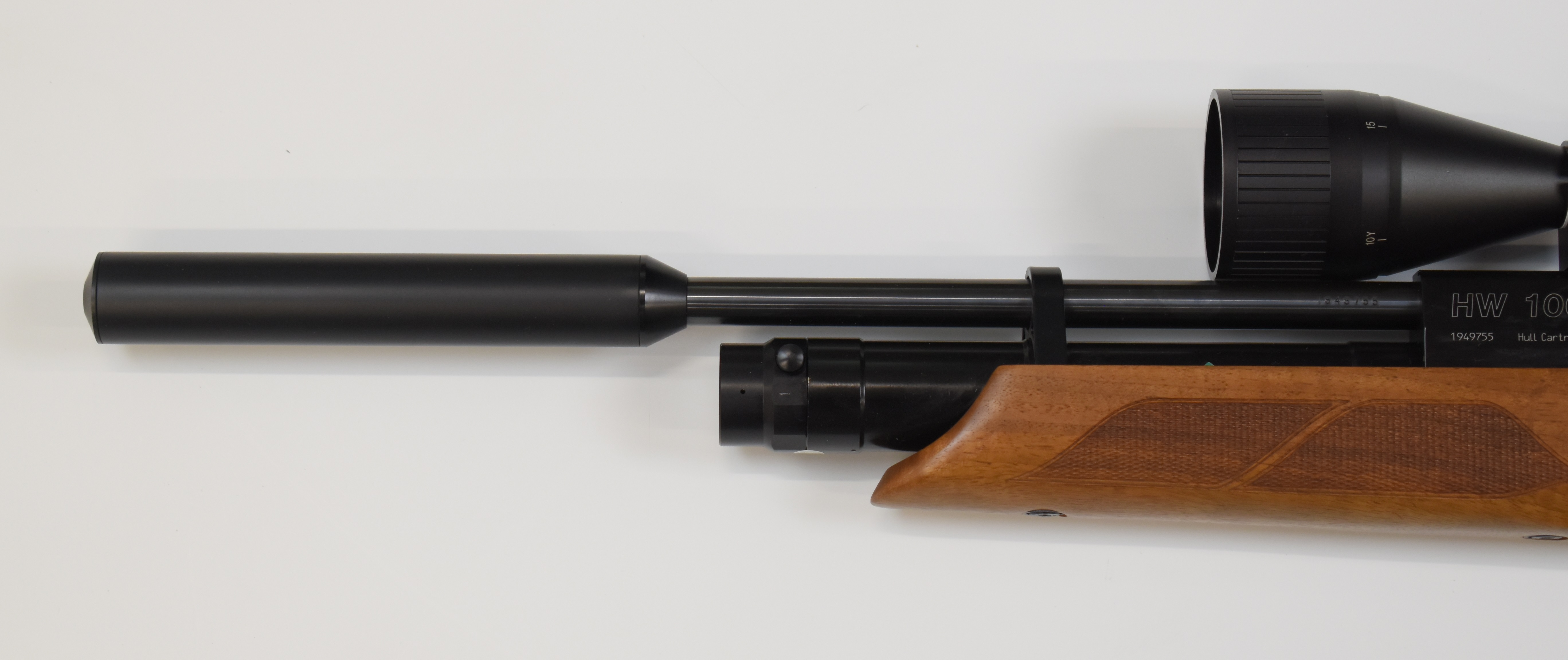 Weihrauch HW100 K S .22 PCP air rifle with chequered semi-pistol grip, raised cheek piece, - Image 9 of 11