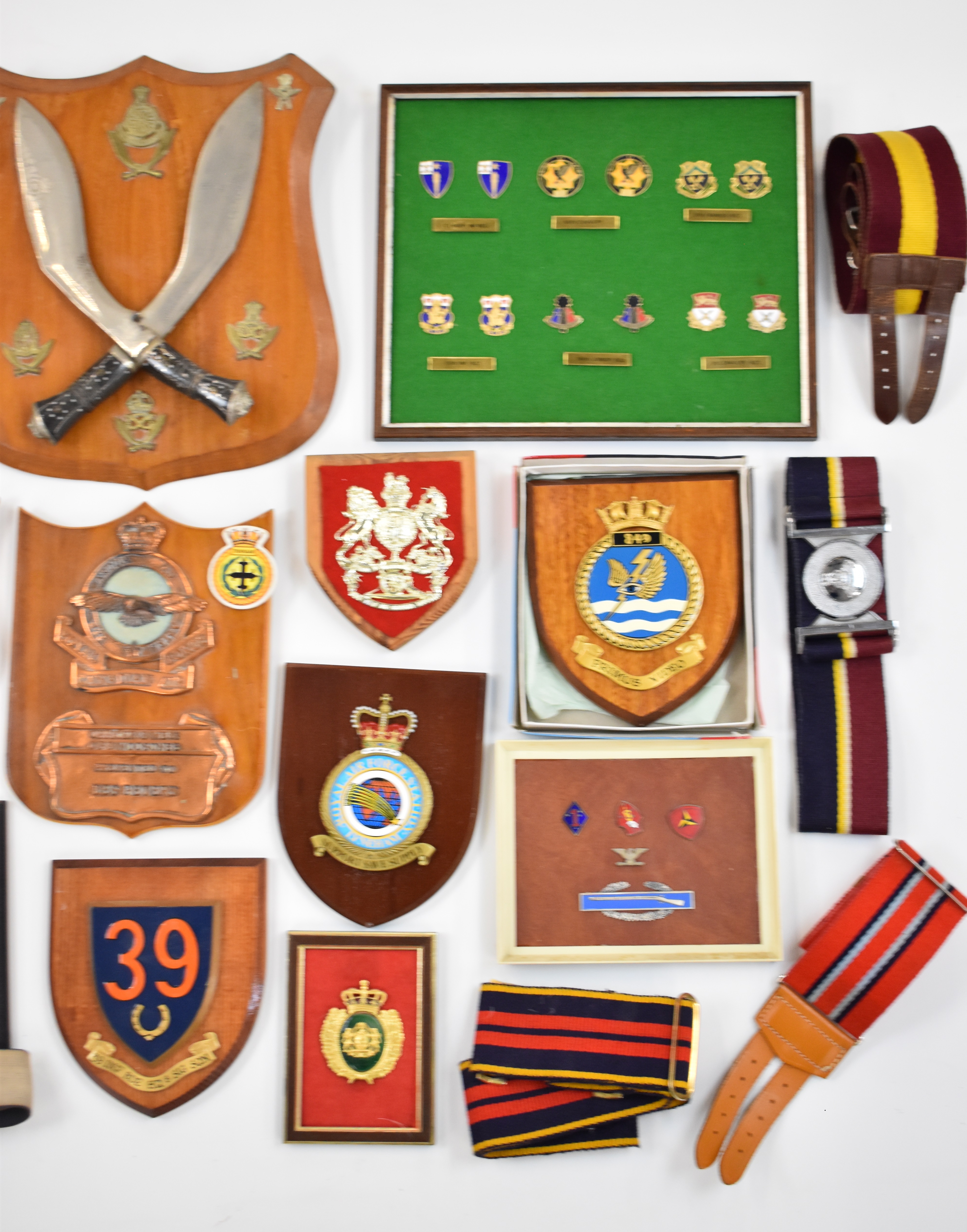 Militaria plaques, stable and leather belts, including 49th Infantry Division, 15th Lancashire R V - Image 3 of 3