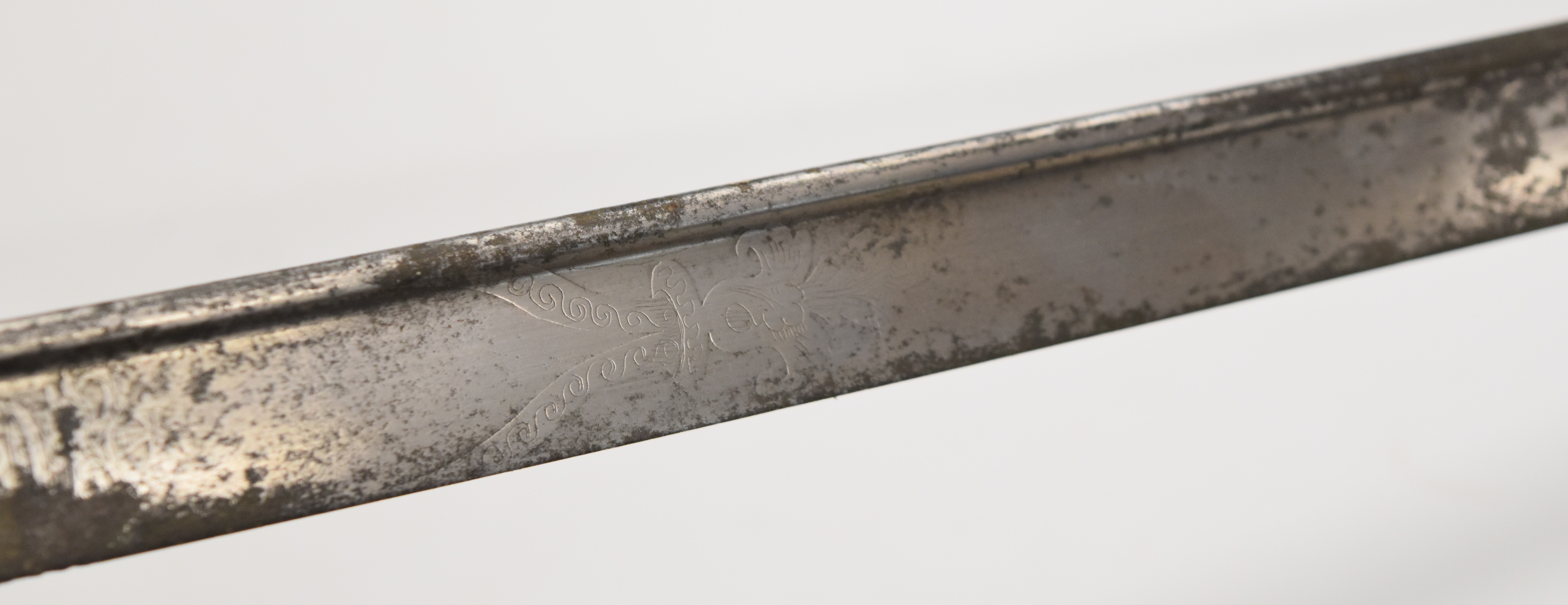 Royal Navy 1827 pattern sword with lion head pommel, folding inner guard and fouled anchor motif, - Image 7 of 11