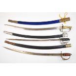 Three made in India tourist swords, longest blade 72cm. PLEASE NOTE ALL BLADED ITEMS ARE SUBJECT