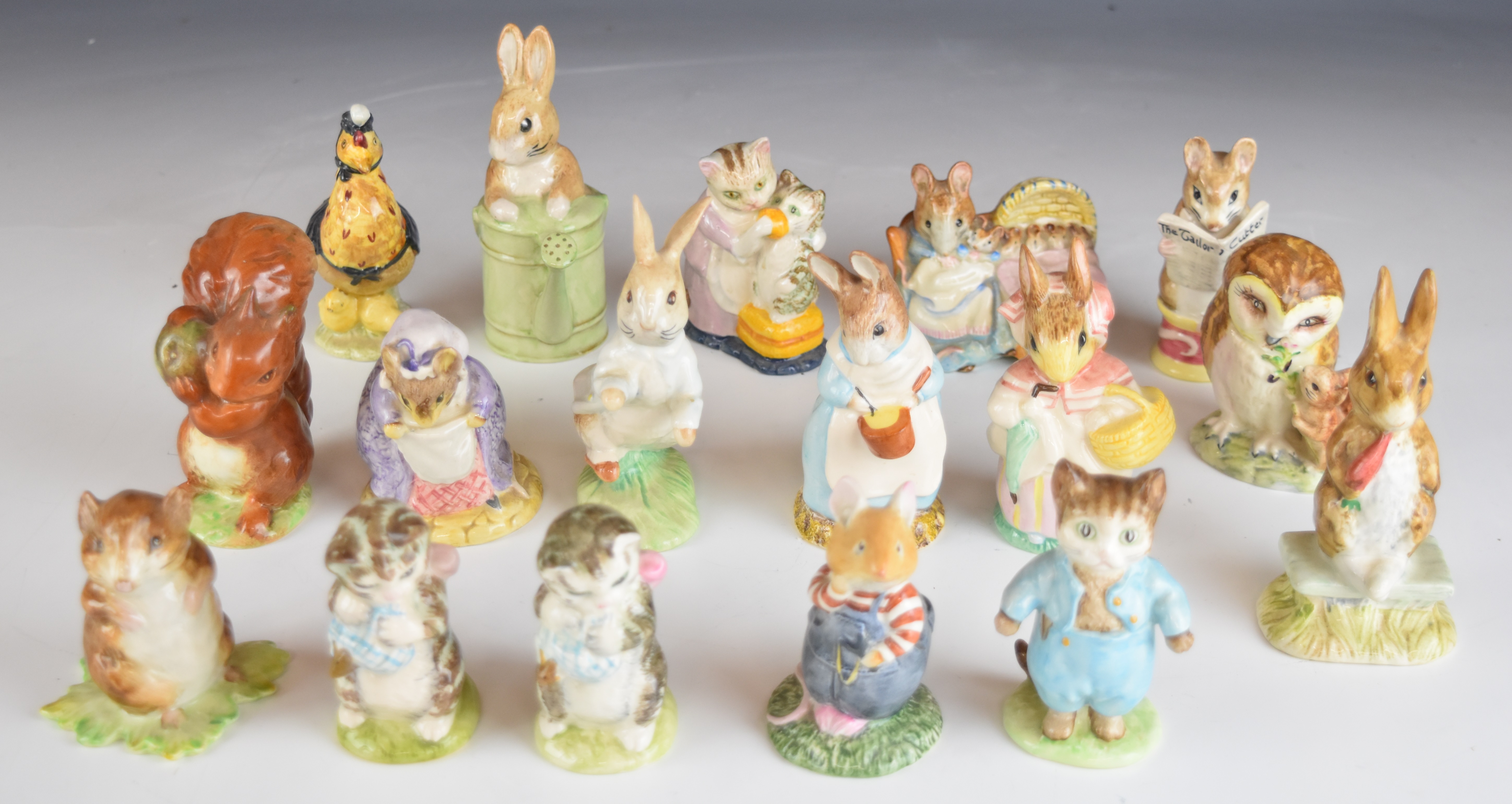 Sixteen Beswick, Royal Albert and Royal Doulton Beatrix Potter and Brambly Hedge figures including - Image 10 of 18
