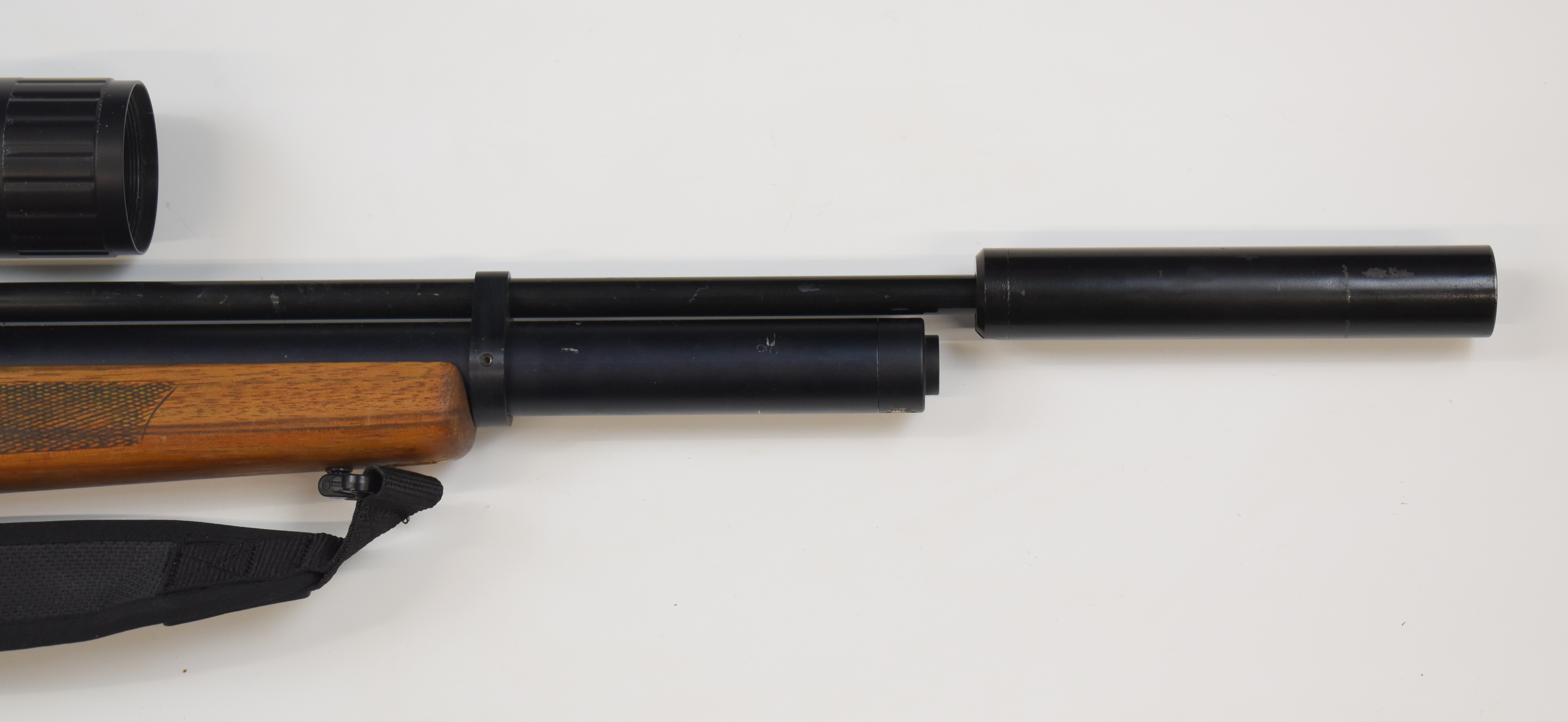 FX Logun Solo .22 PCP air rifle with chequered semi-pistol grip and forend, raised cheek piece, - Image 5 of 10