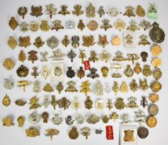 Collection of approximately 100 Yeomanry and Volunteer badges including Essex Yeomanry, Fife and