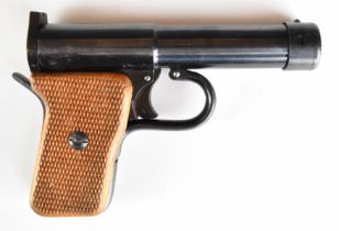 Tell II .177 air pistol with chequered wooden grips, barrel marked 'D.R.G.M. Tell II D.R.P' and
