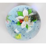 William Manson for Caithness Frog & Ladybird limited edition glass lampwork paperweight, 6/150, 75mm