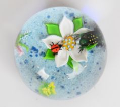 William Manson for Caithness Frog & Ladybird limited edition glass lampwork paperweight, 6/150, 75mm