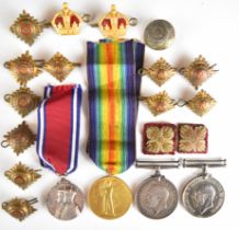 British Army WW1 Lancashire Fusiliers medal pair comprising War Medal and Victory Medal named to