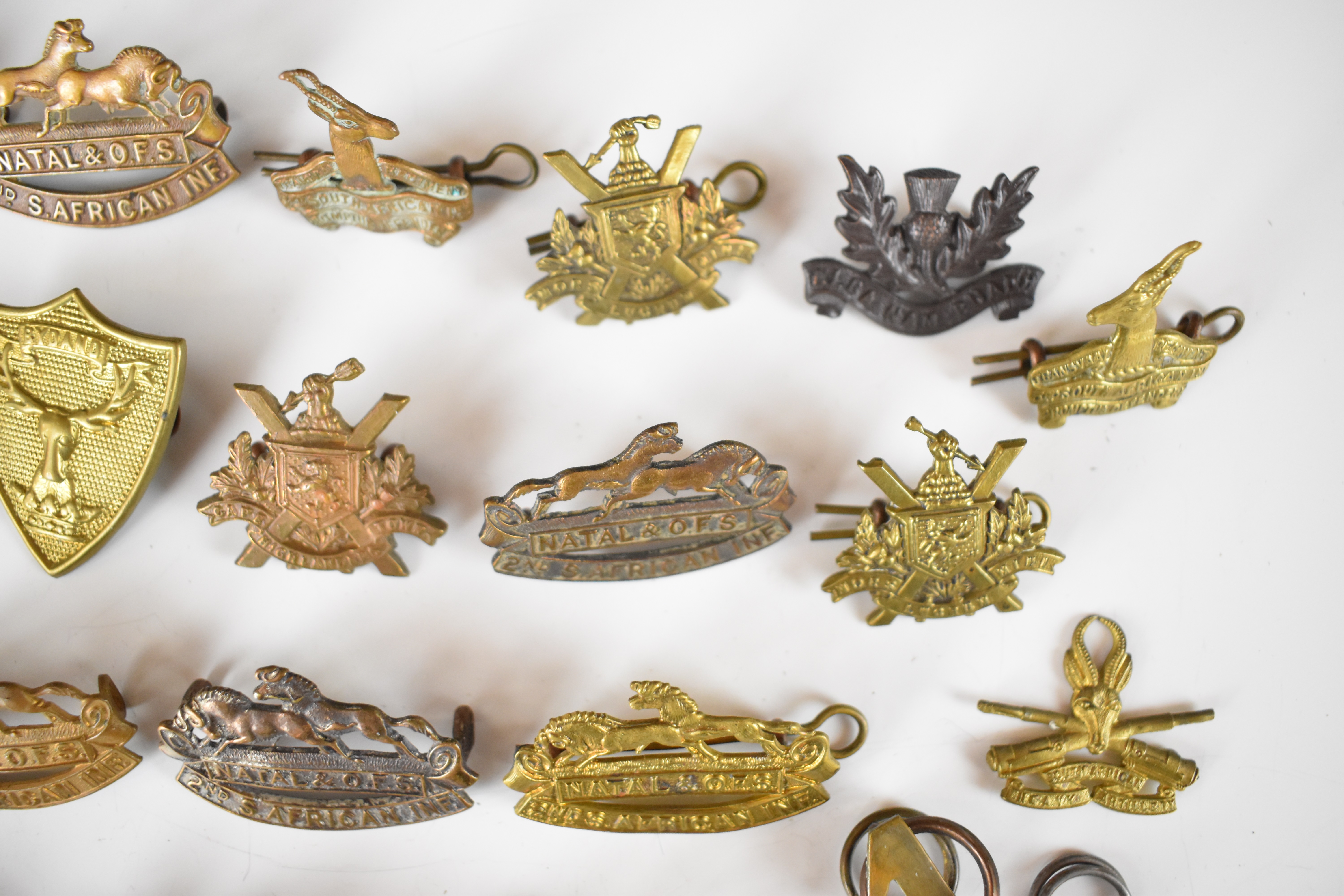 Approximately 20 South African collar badges including 2nd South African Infantry, one with G&S - Image 3 of 7