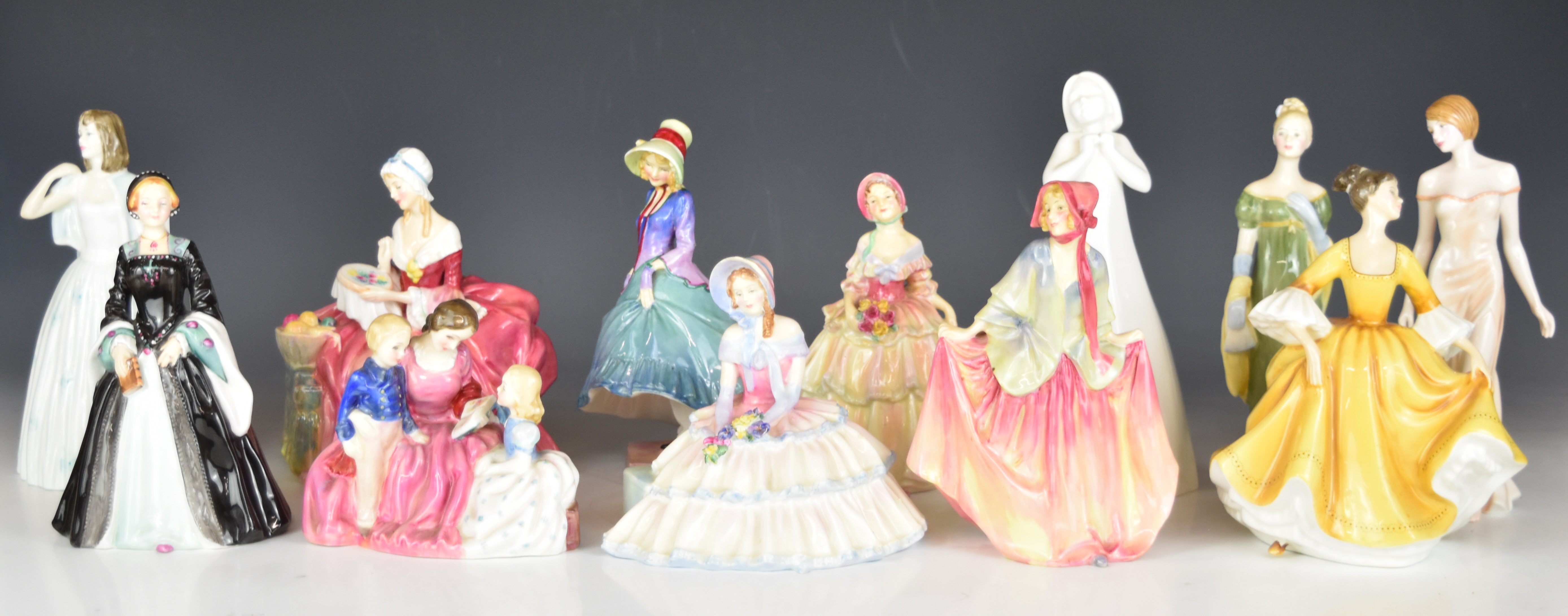 Eleven Royal Doulton figurines including several older examples Irene, Penelope, Pantalettes, - Image 11 of 20