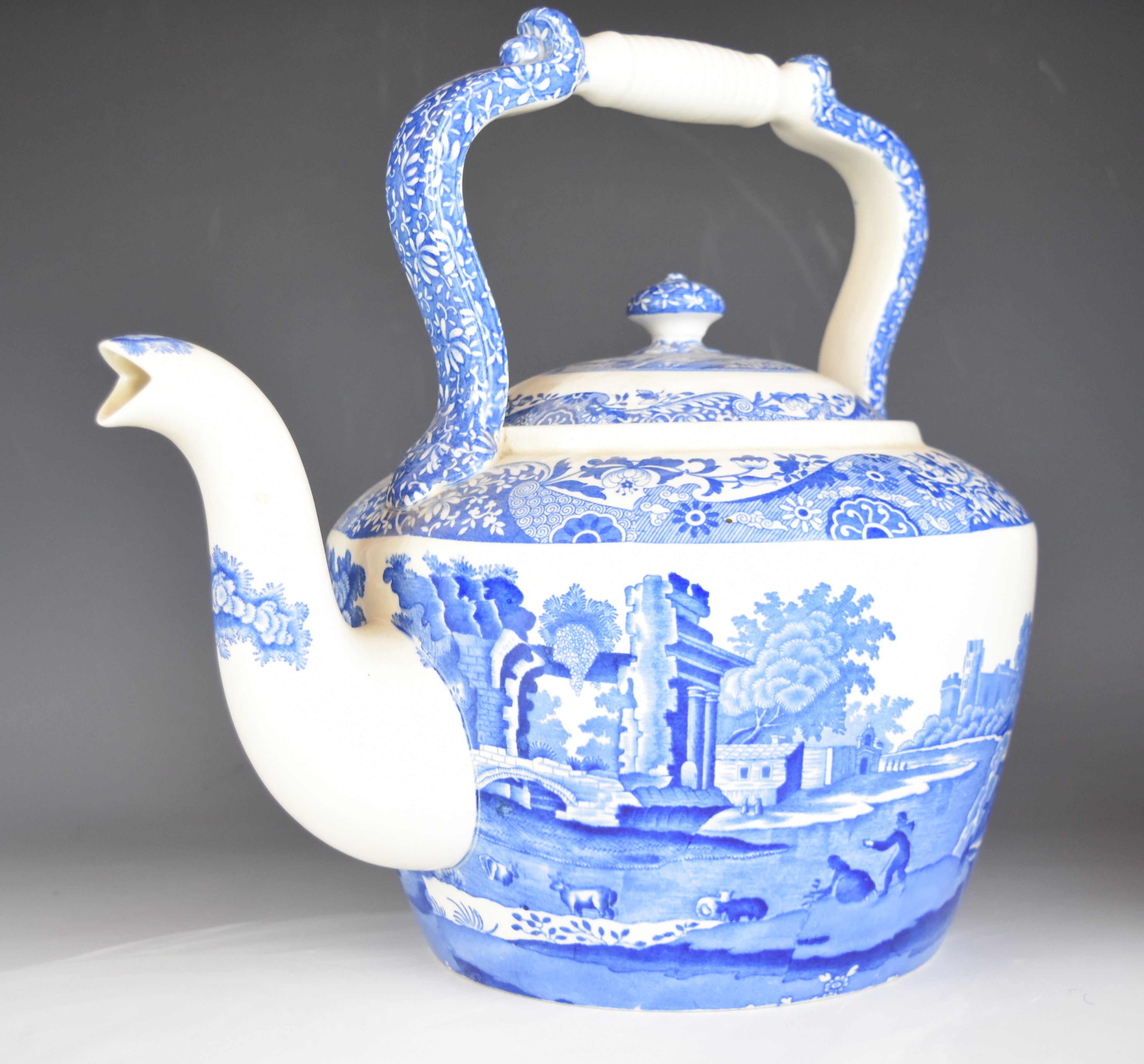 Spode oversized large teapot and a jardinière decorated in the Italian pattern, T G Green - Image 7 of 8