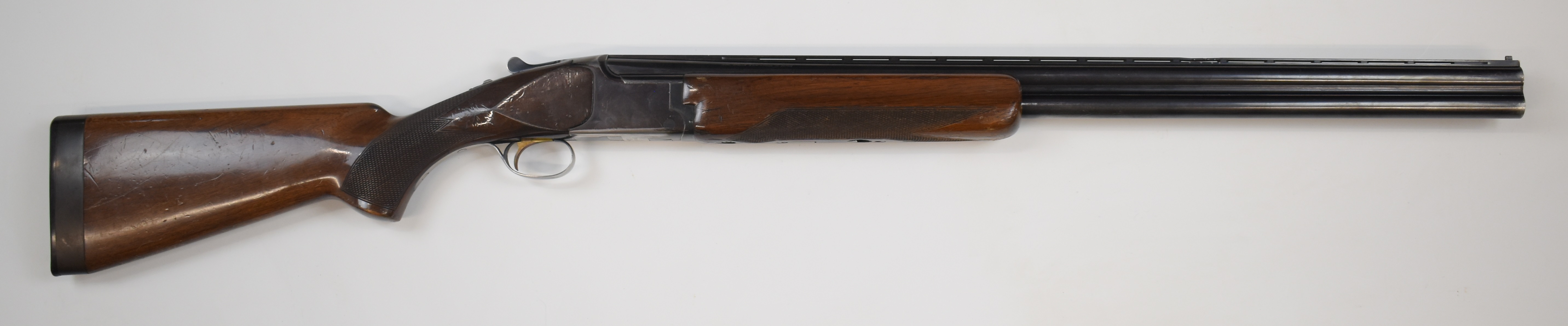 Browning Citori 12 bore over and under ejector shotgun with named underside, chequered semi-pistol - Image 2 of 10