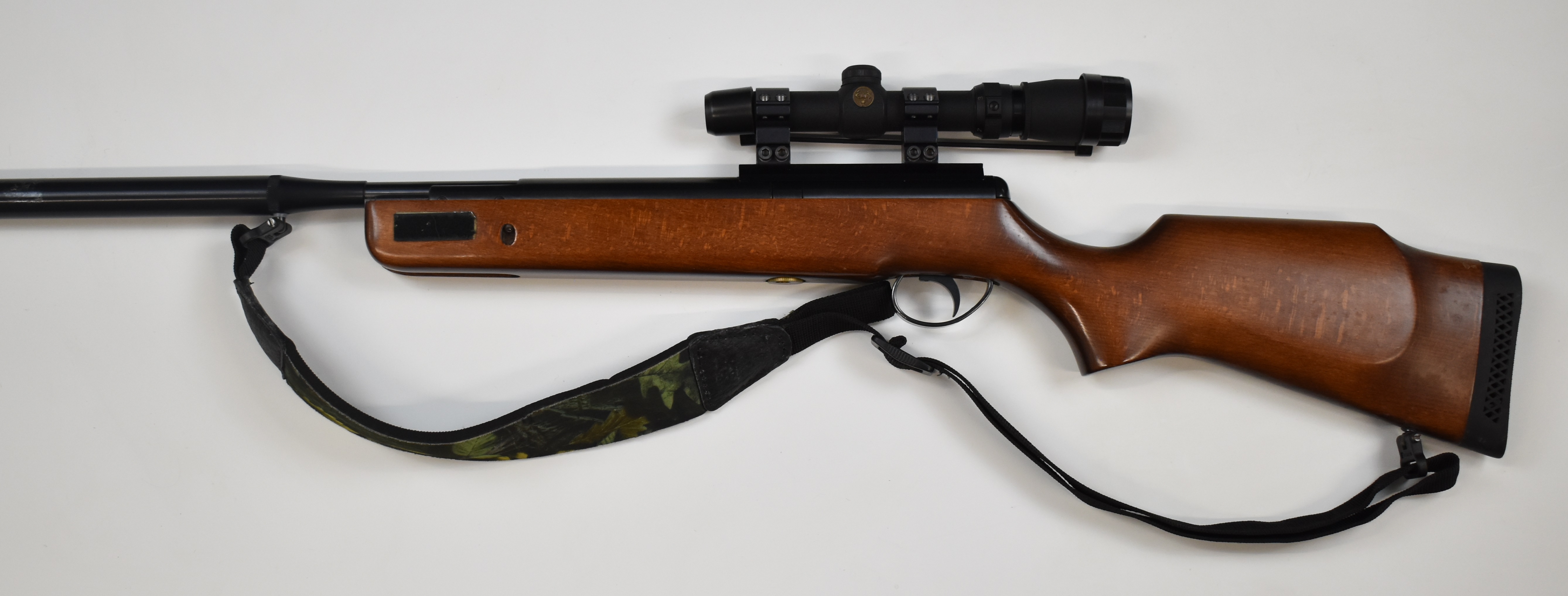 BSA Spitfire .22 air rifle with semi-pistol grip, raised cheek piece, sling, sound moderator and - Image 6 of 9