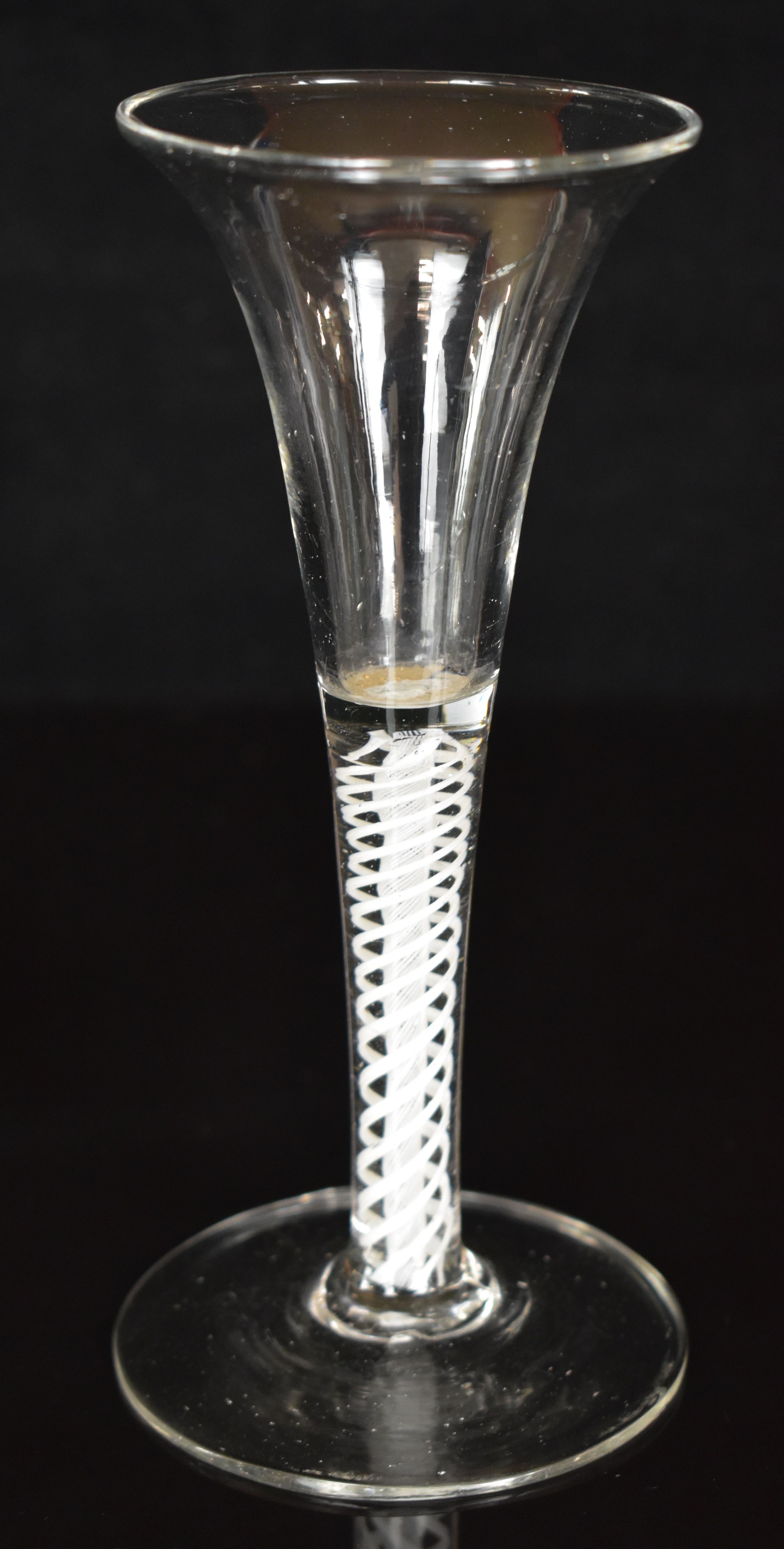 Three Georgian clear drinking glasses, one with cotton twist stem, one with air twist stem and the - Image 7 of 8