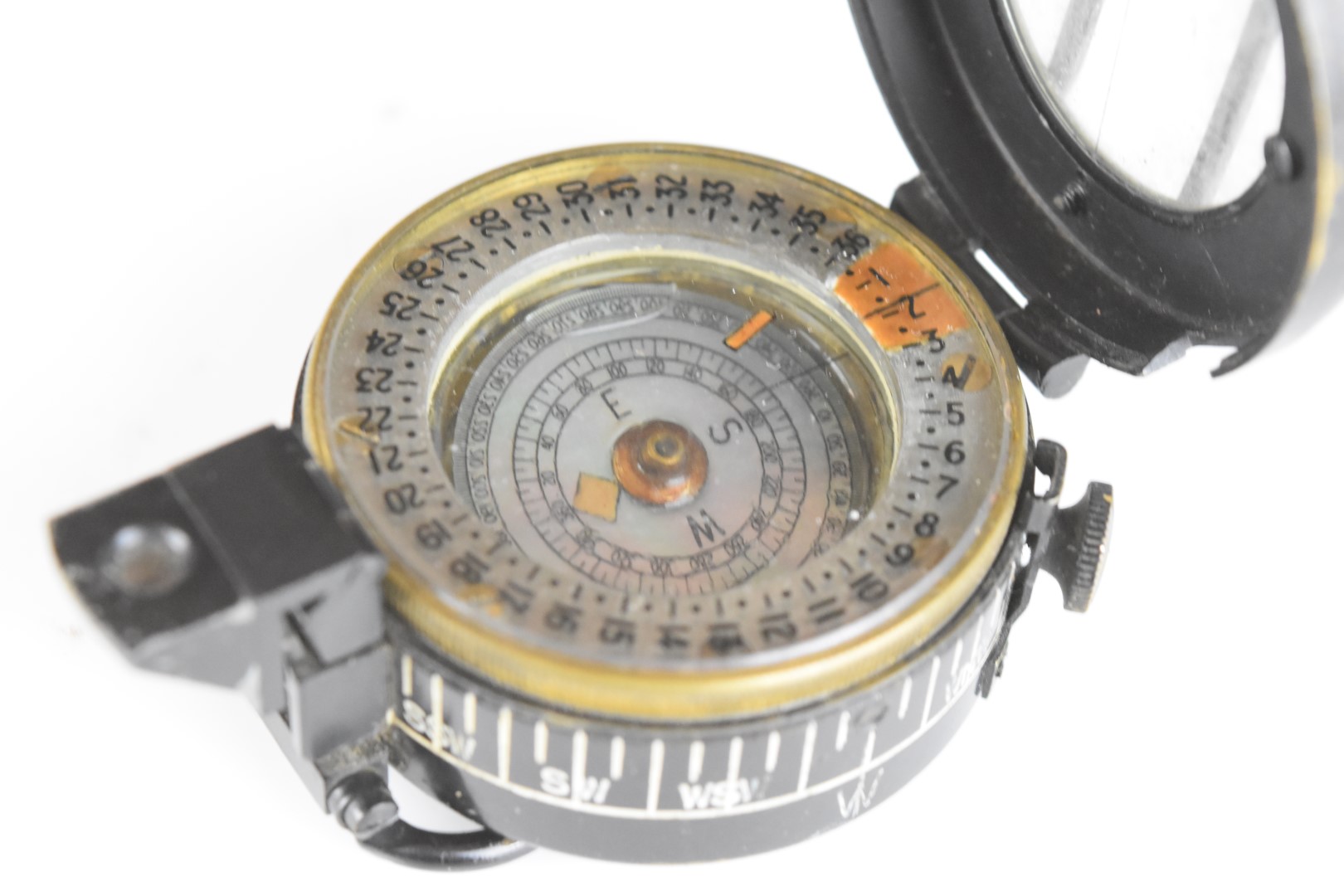 British WW2 prismatic compass by T G Co Ltd, London No B187104 1942 Mk III, with broad arrow mark, - Image 10 of 10