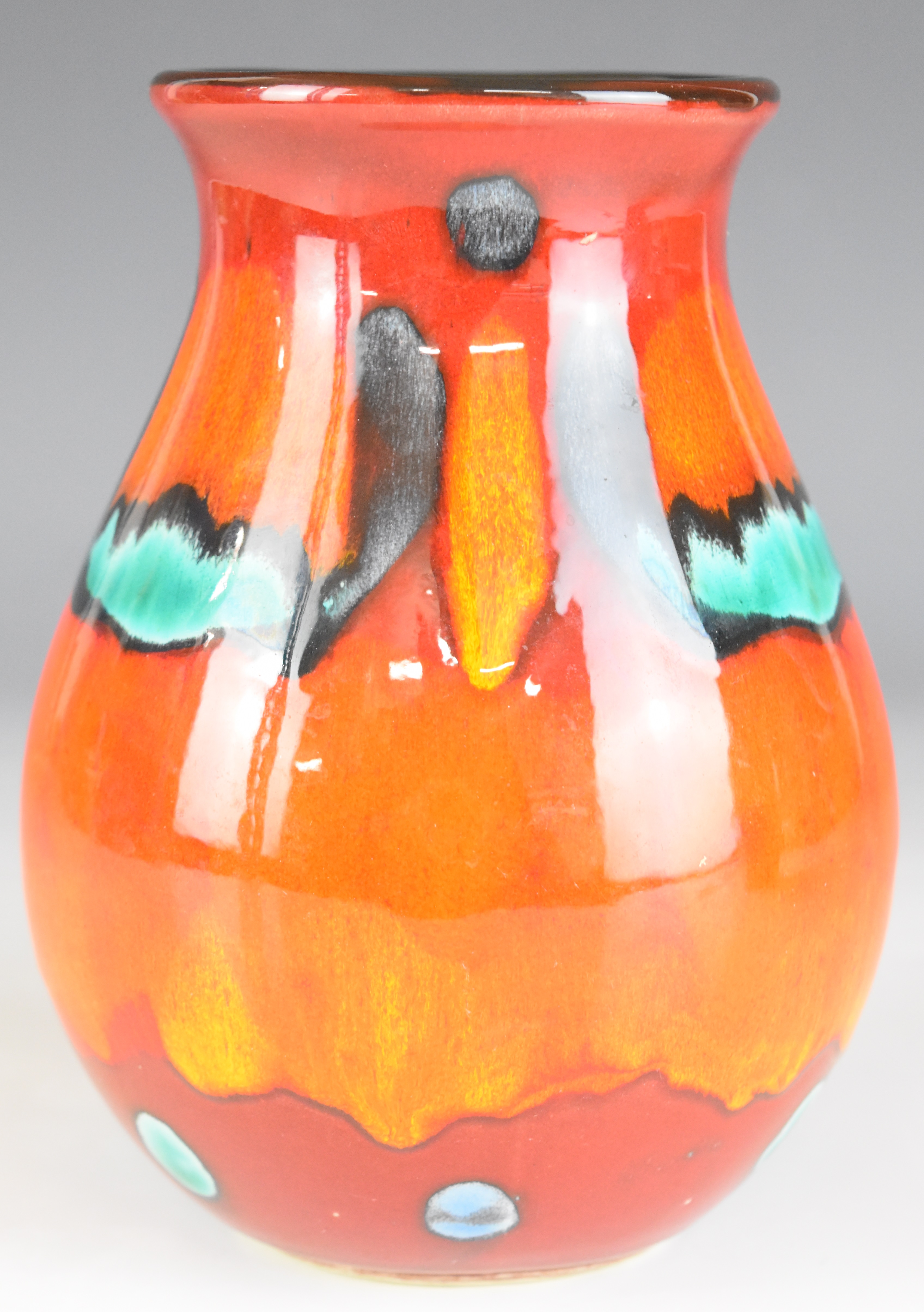 Two Poole Pottery vases, with orange glaze, tallest 21cm - Image 5 of 6