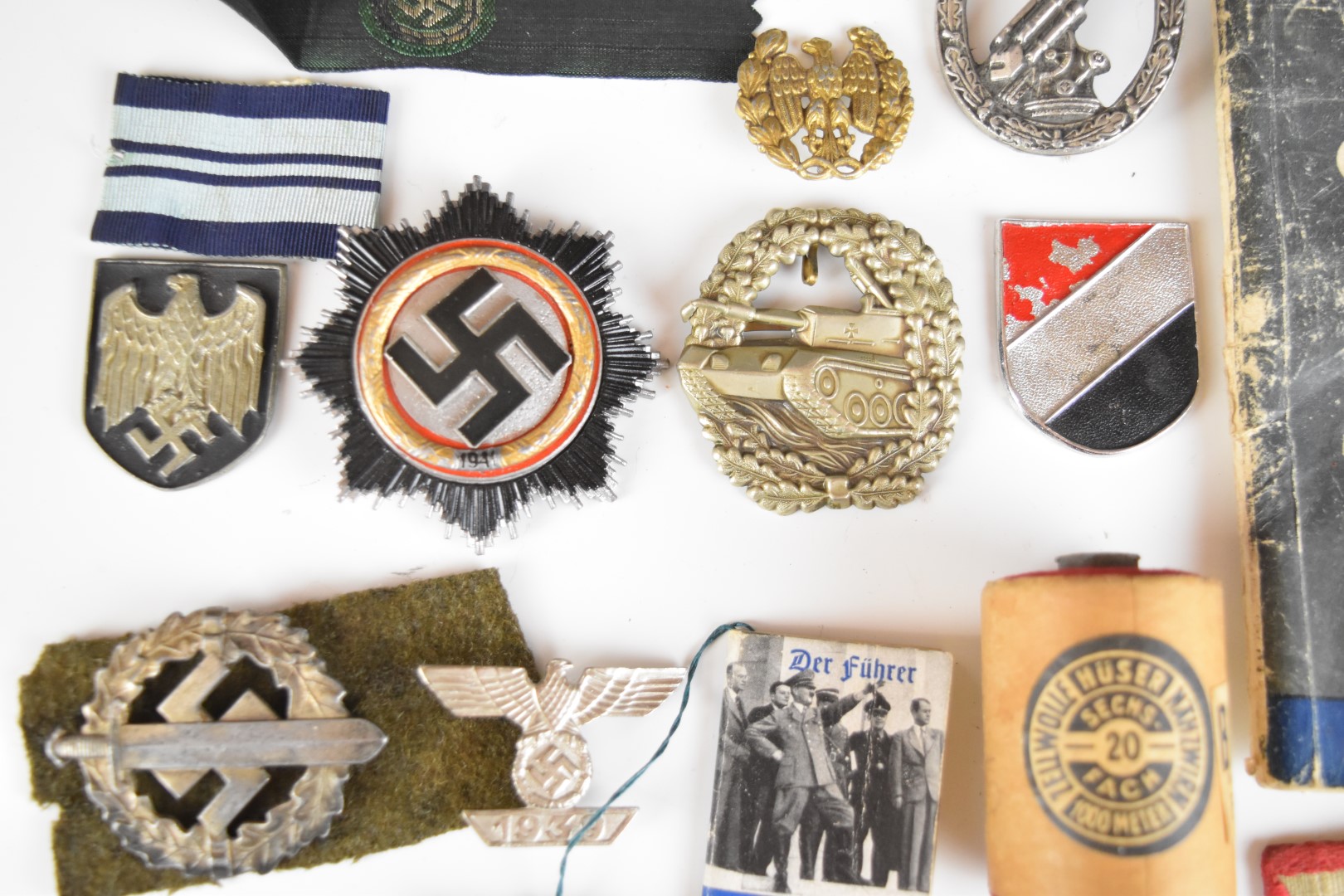 Mainly reproduction German WW2 Nazi insignia, booklets etc - Image 14 of 16