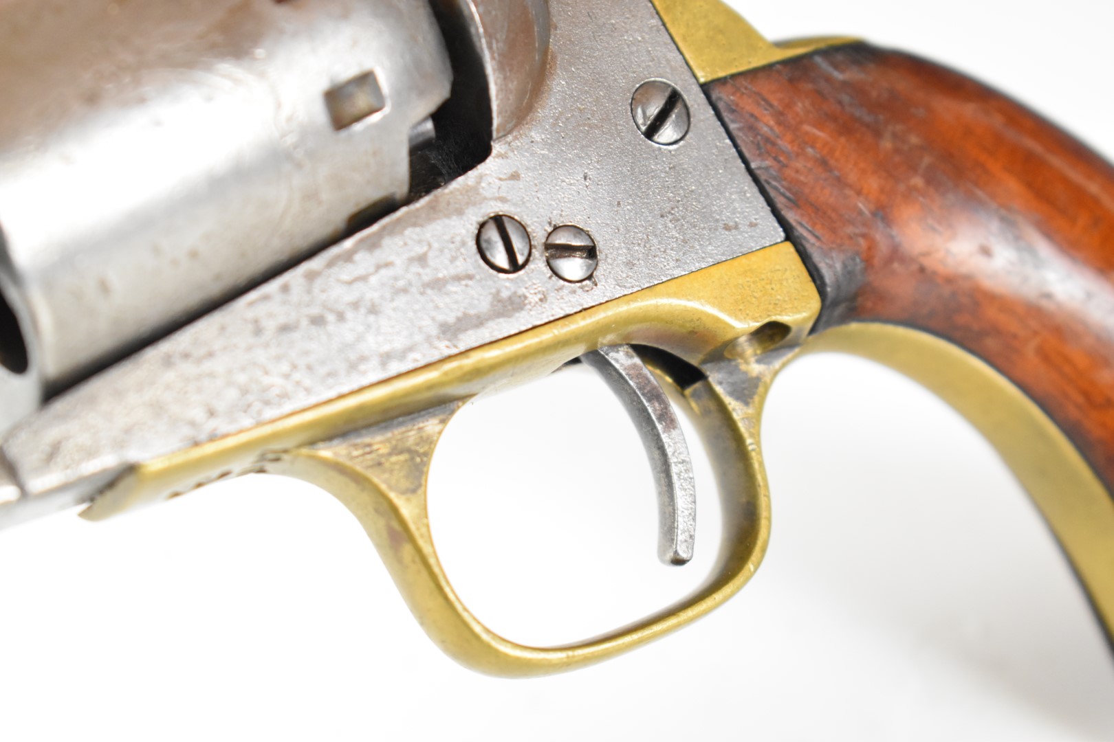 Manhattan Navy .36 five-shot single-action revolver with brass trigger guard and grip strap, - Bild 9 aus 20