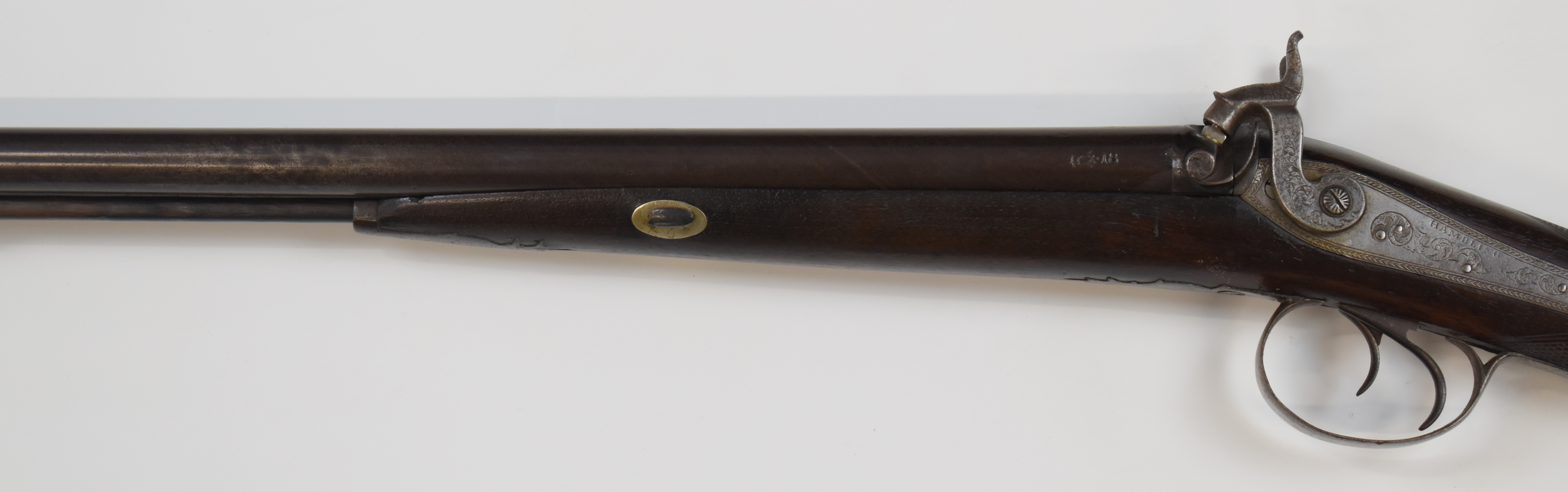 Hambling of Totness 16 bore percussion hammer action double barreled side by side muzzle loading - Image 9 of 13