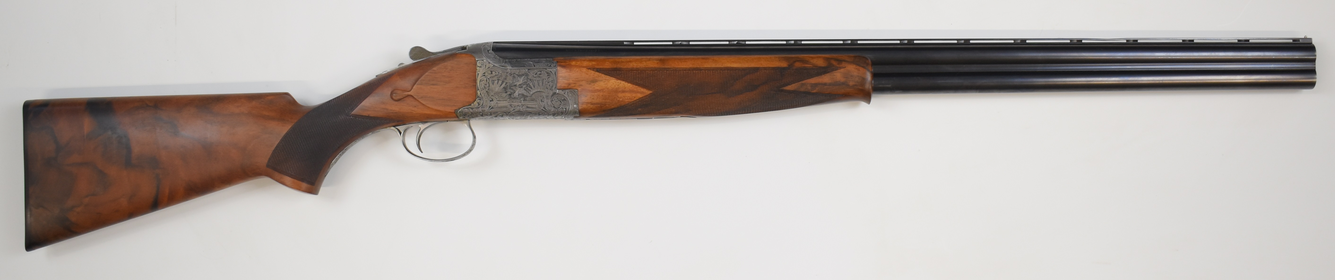 Browning B25 Diana 12 bore over and under ejector shotgun with Pierre Lallemand engraved scenes of - Image 2 of 15