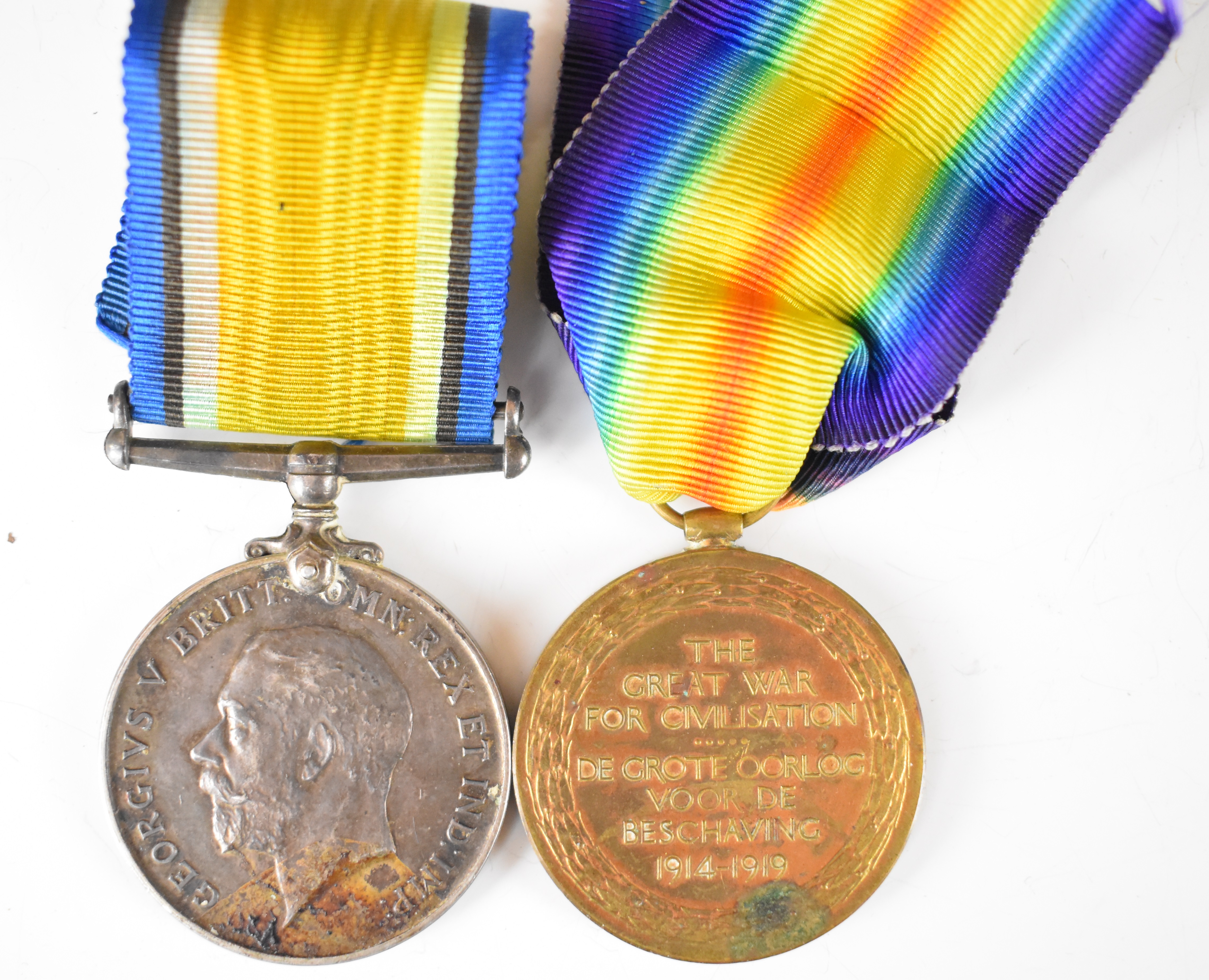 South Africa WW1 killed in action medal pair comprising War Medal and Victory Medal, named to Pte - Image 2 of 5