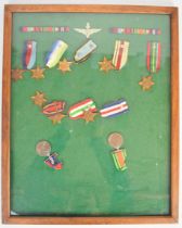 Ten WW2 medals comprising 1939/1945 Star, Atlantic Star, Air Crew Europe (copy), Africa Star,