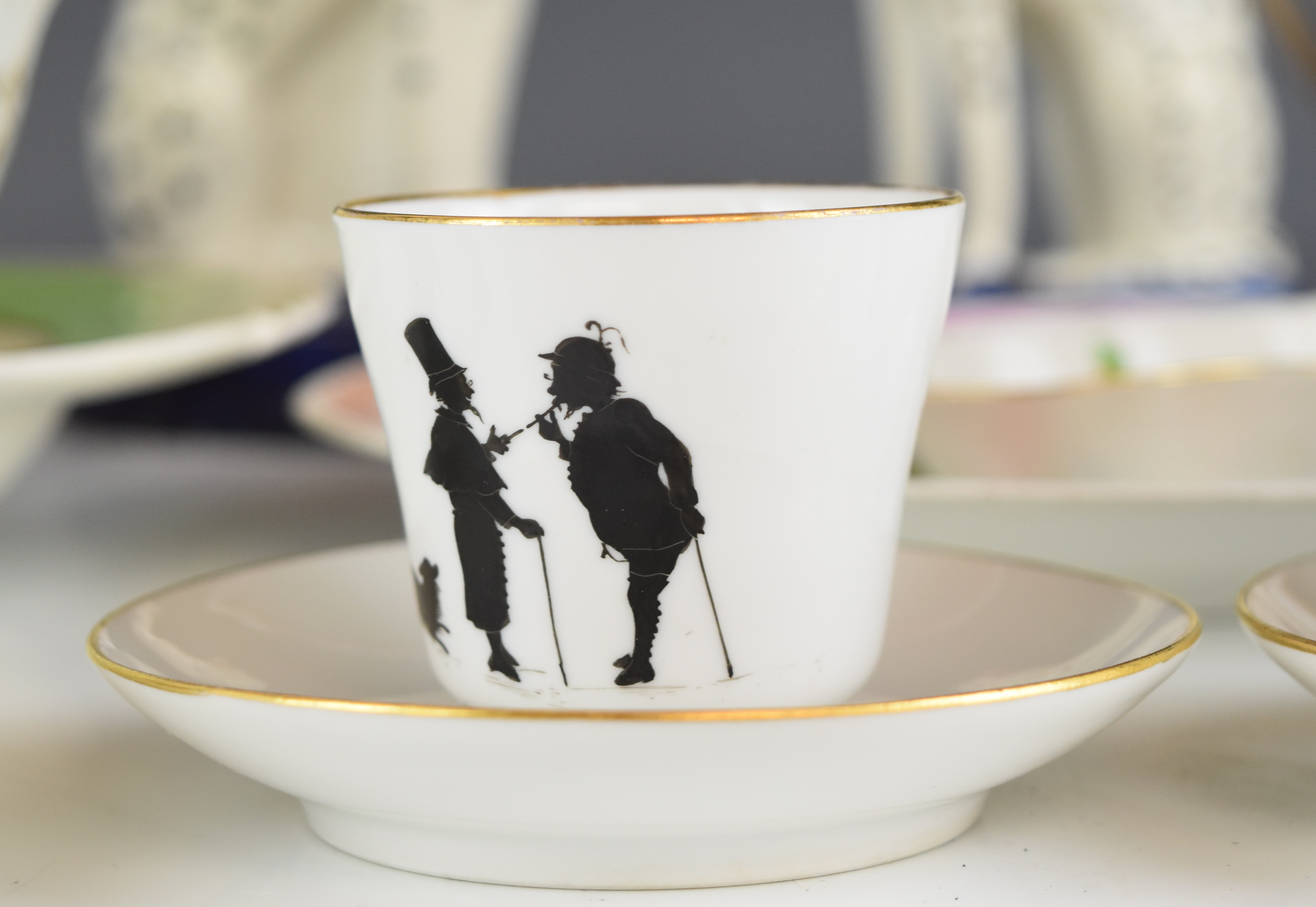 Pirkenhammer porcelain silhouette coffee ware, Herend, Spode and Staffordshire ware etc, tallest - Image 2 of 10