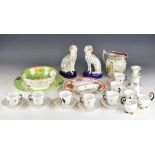 Pirkenhammer porcelain silhouette coffee ware, Herend, Spode and Staffordshire ware etc, tallest