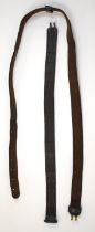WW2 Short Magazine Lee-Enfield (SMLE) leather and brass rifle sling stamped 'R-S G.M.S',