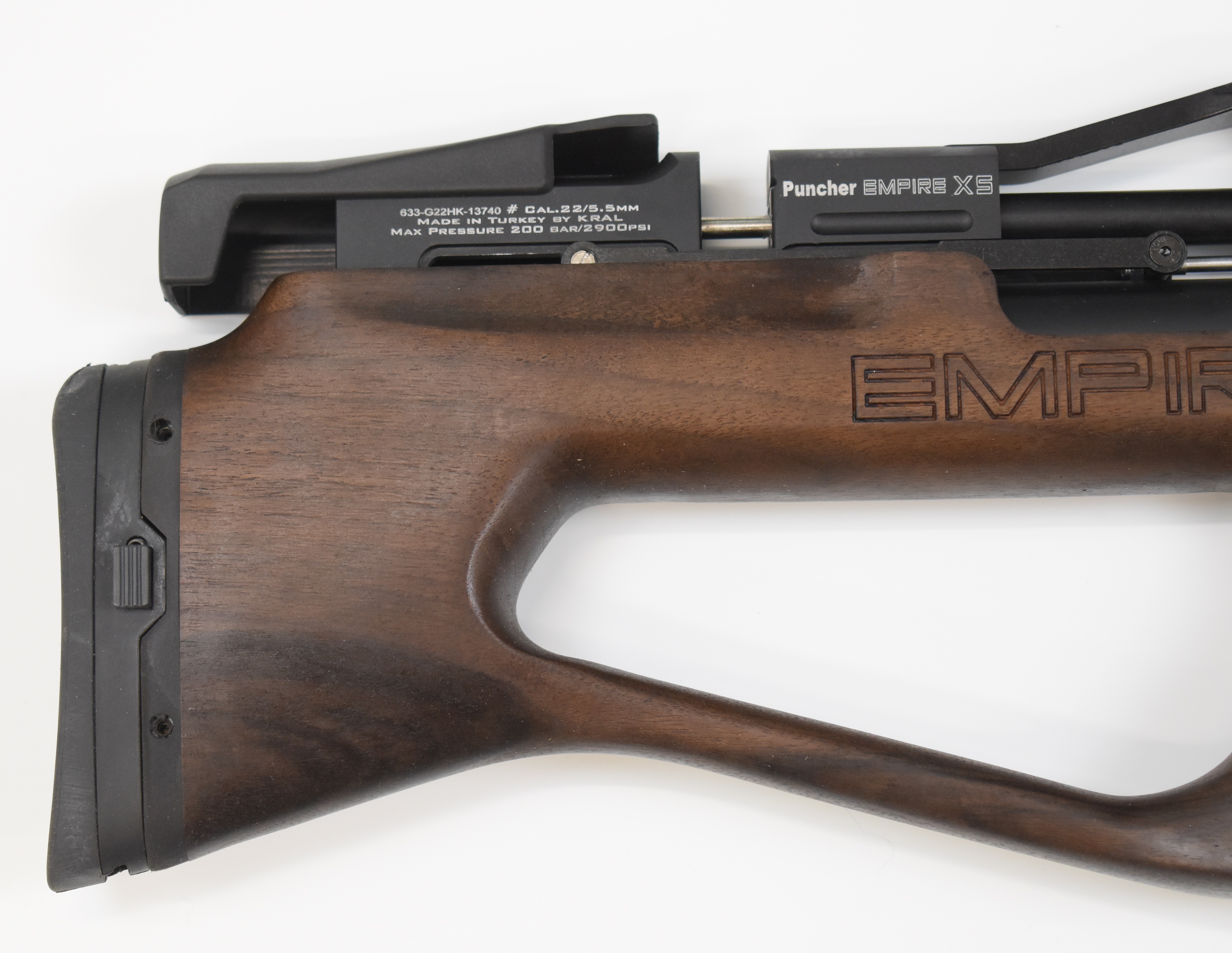Kral Puncher Empire XS .22 PCP carbine air rifle with textured pistol grip, two 14-shot magazines - Image 3 of 9
