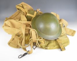 British WW2 webbing including ammunition pouches, belts, holsters, sling, lanyard and haversack, all