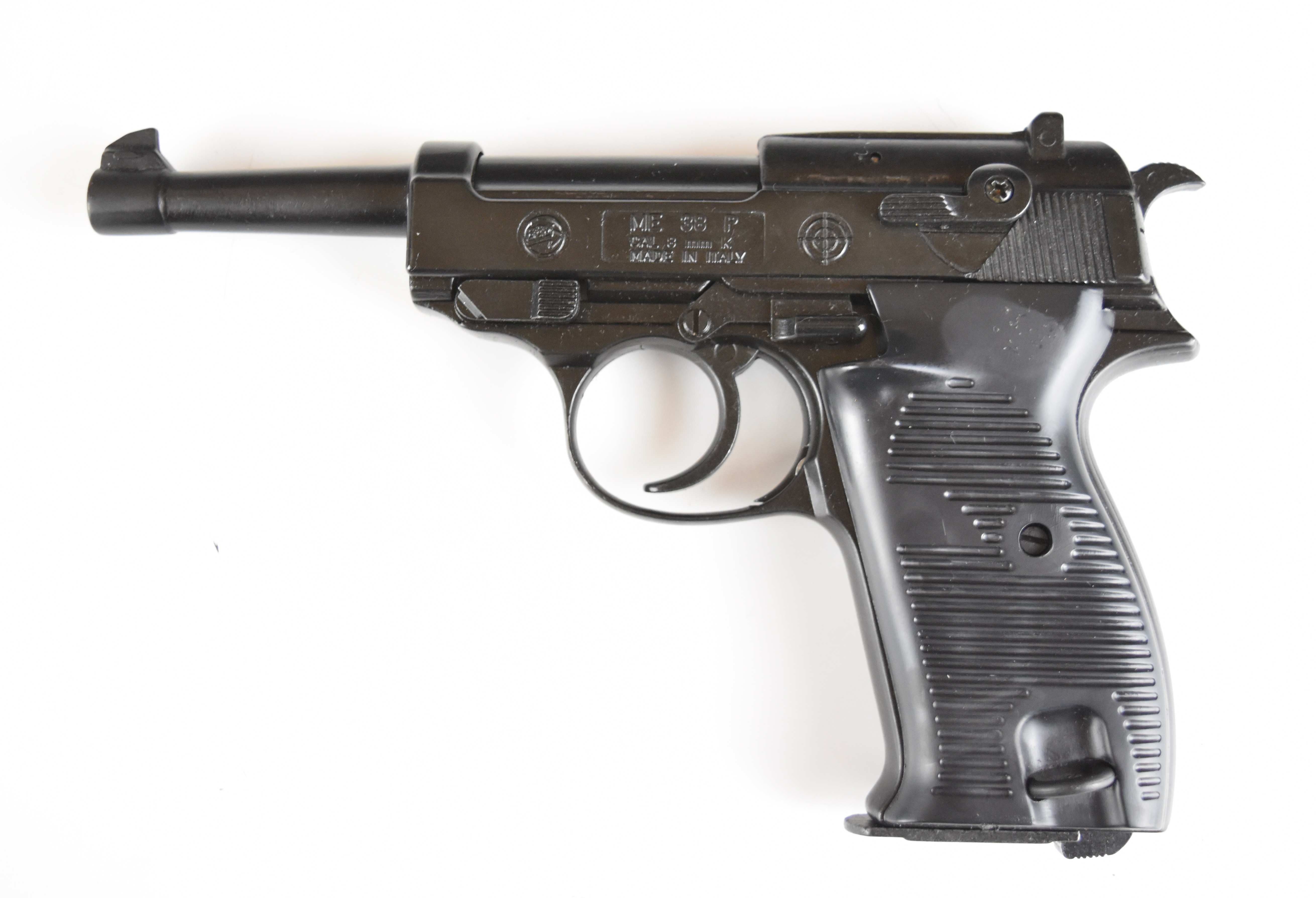 BBM ME 38 P Walther P38 style 8mm blank firing pistol with with shaped composite grips, in - Image 3 of 13
