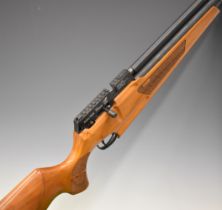 Webley Raider Classic .22 PCP air rifle with textured semi-pistol grip and forend, raised cheek