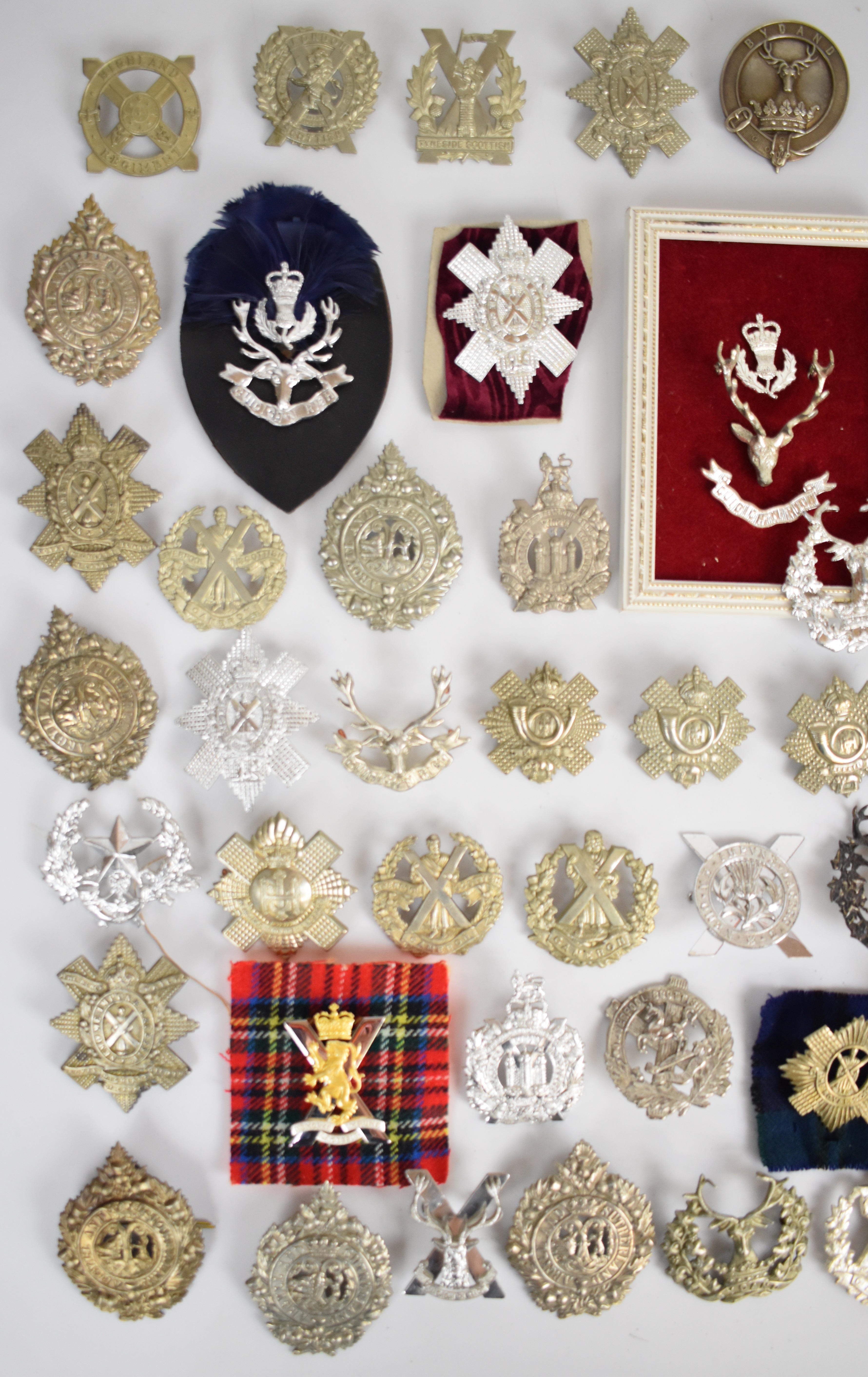 Collection of approximately 60 British Army Scottish Regiment badges including Argyll & - Image 2 of 6