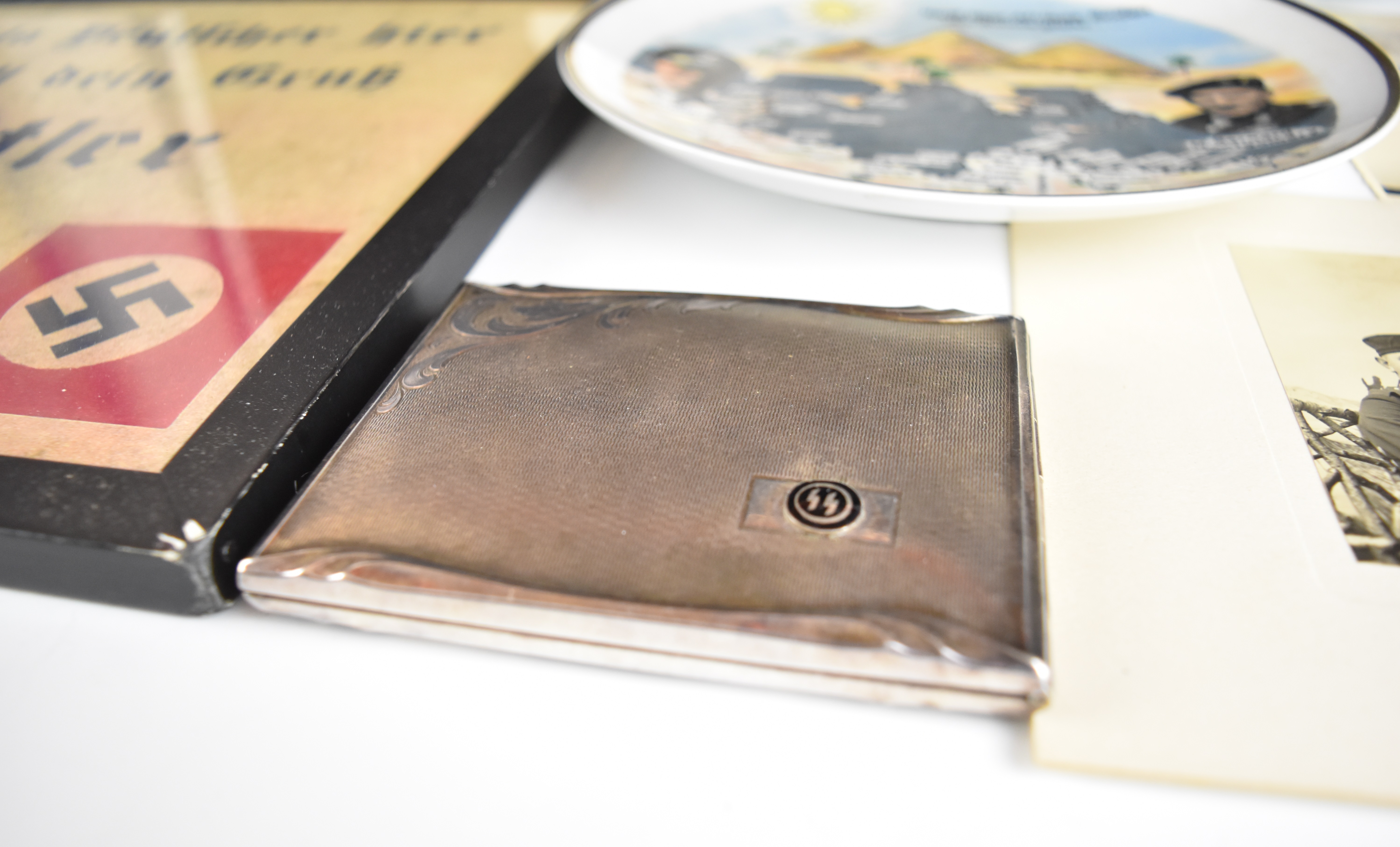 Reproduction German Nazi items including SS cigarette case, door plate, etc - Image 2 of 9