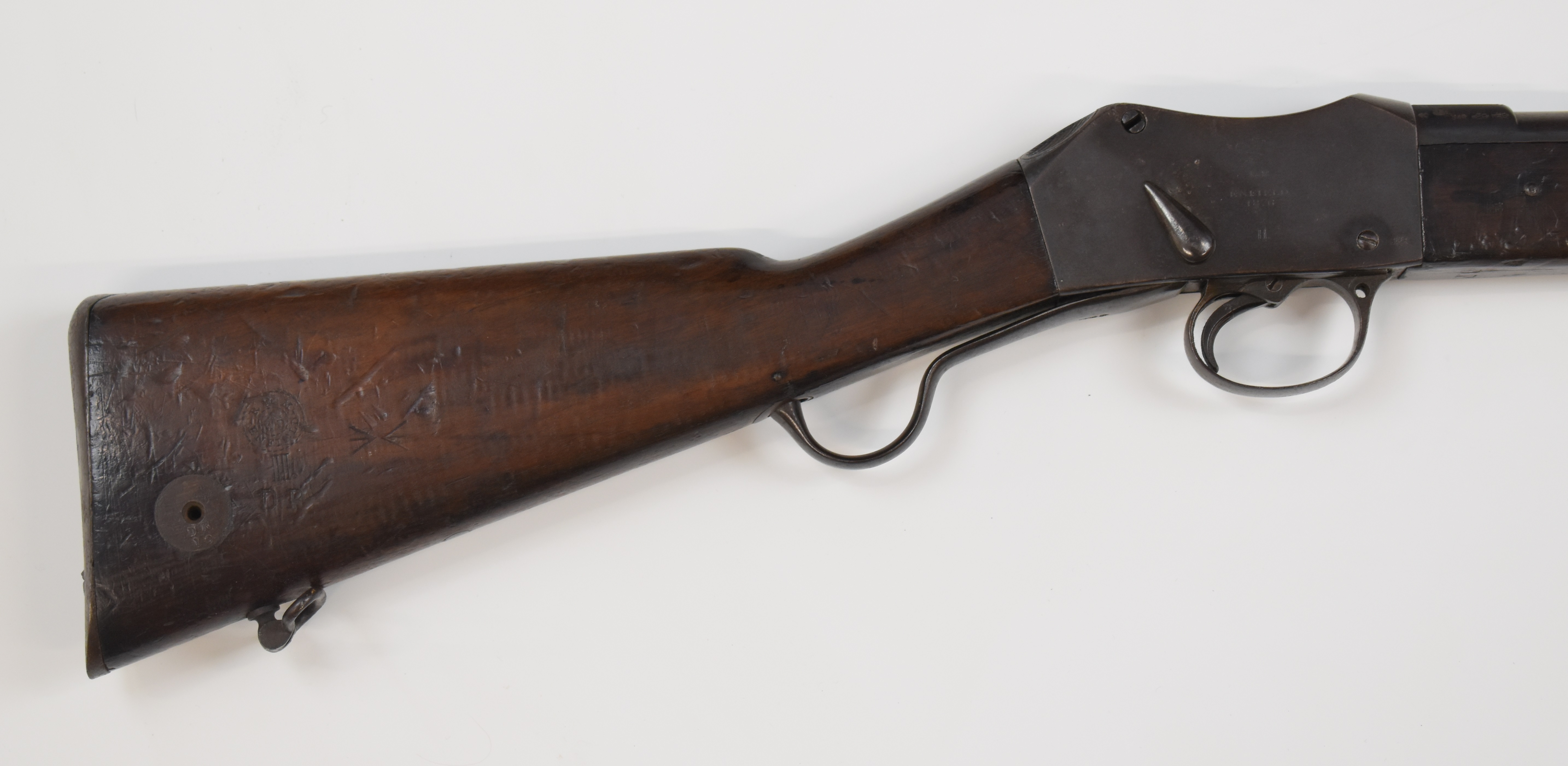 Enfield Martini-Henry Mark II .577/450 2-band carbine rifle with lock stamped 'VR Enfield 1876 - Image 3 of 10