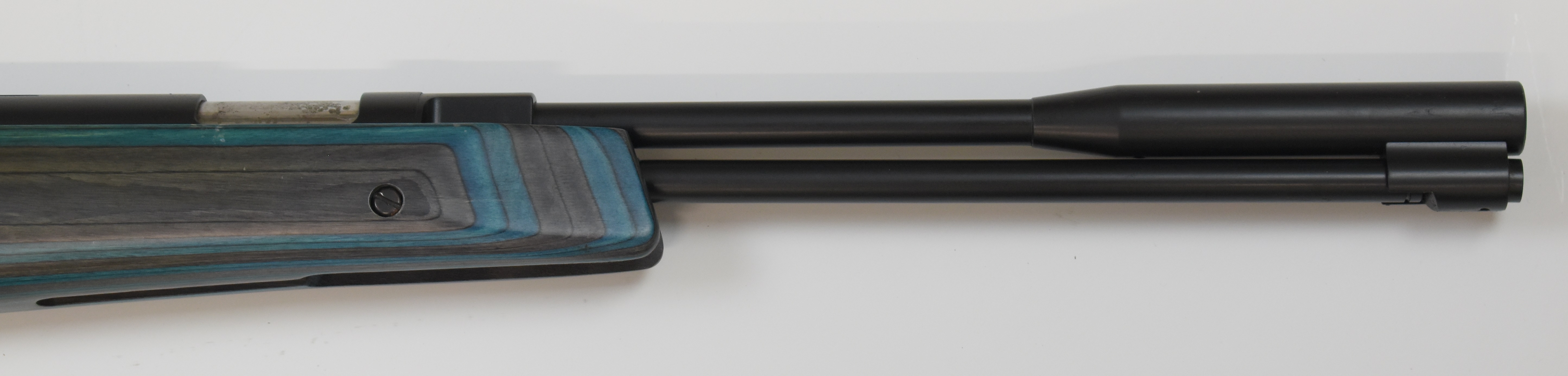 Weihrauch HW97K .177 underlever air rifle with blue laminated show wood stock, semi-pistol grip, - Image 6 of 10