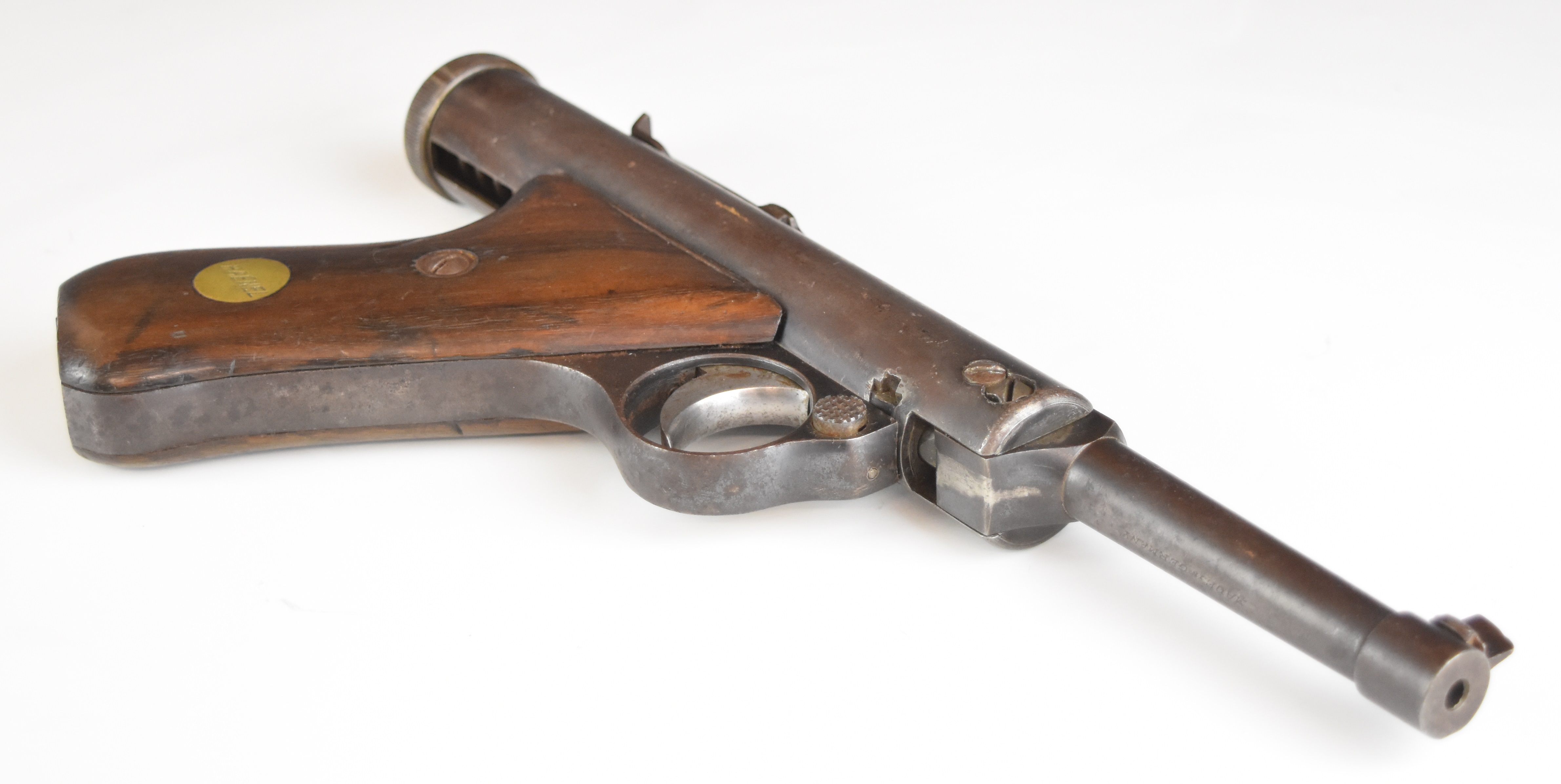 Haenel Model 28 .177 air pistol with inset maker's plaque to the wooden grips, top plate stamped ' - Image 4 of 12