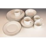 Royal Worcester four place setting dinner and tea ware decorated in the Classic Platinum pattern,