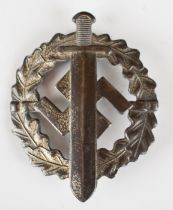 German WW2 Nazi Third Reich SA Sports badge, with W Redo to reverse